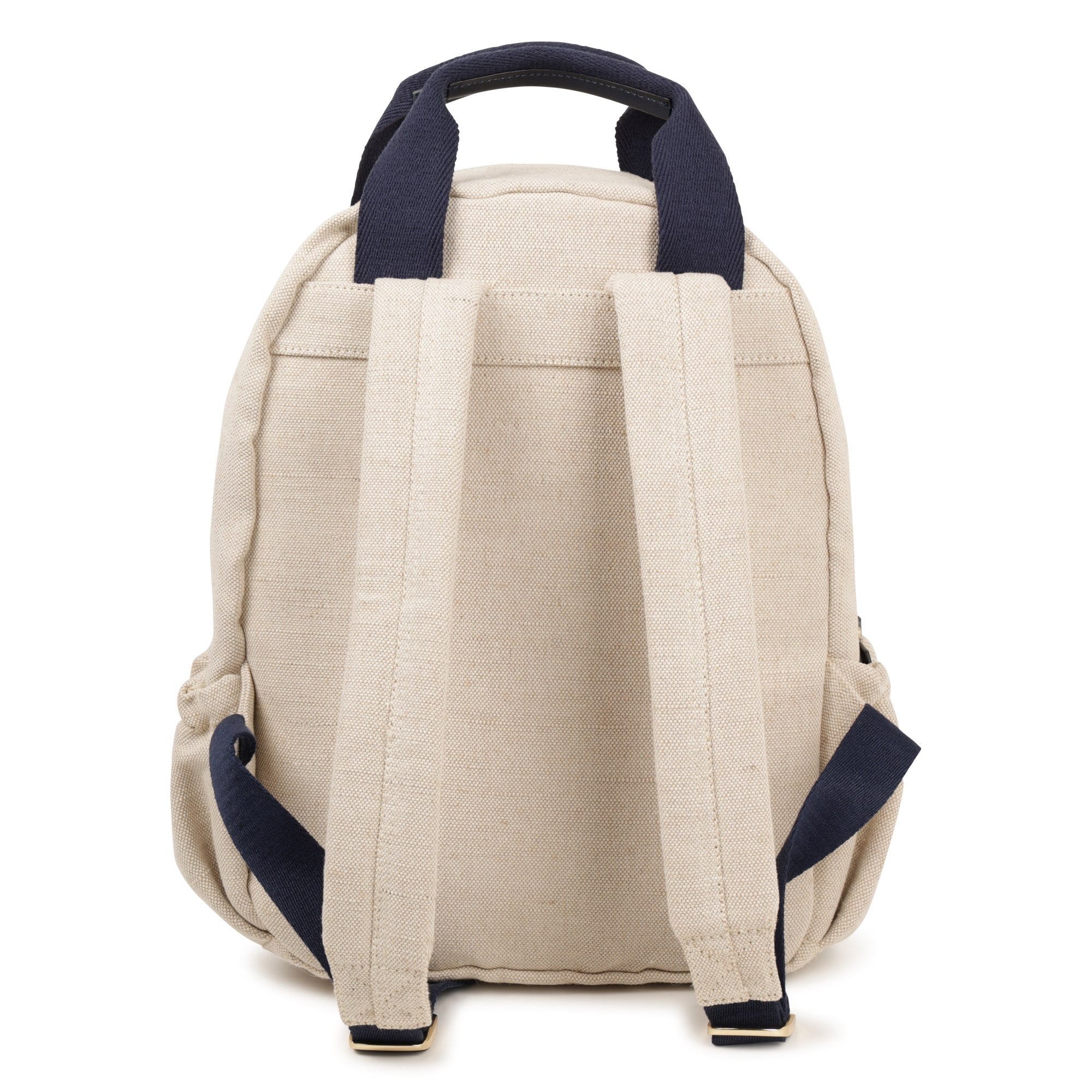 Sac à dos en toile beige pour filles (L x l x H : 28 x 9 x 36 cm)