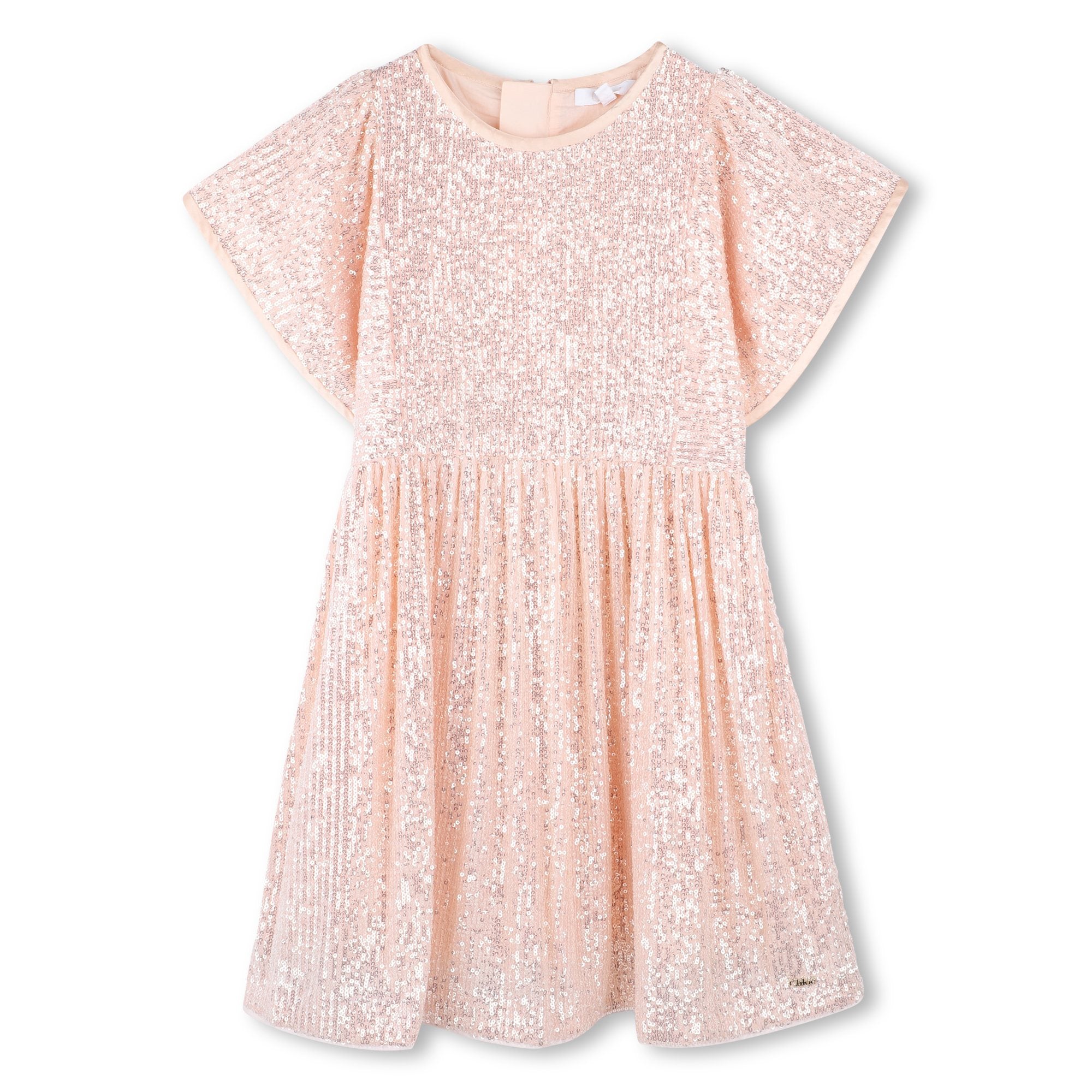 Girls Pink Sequined Dress