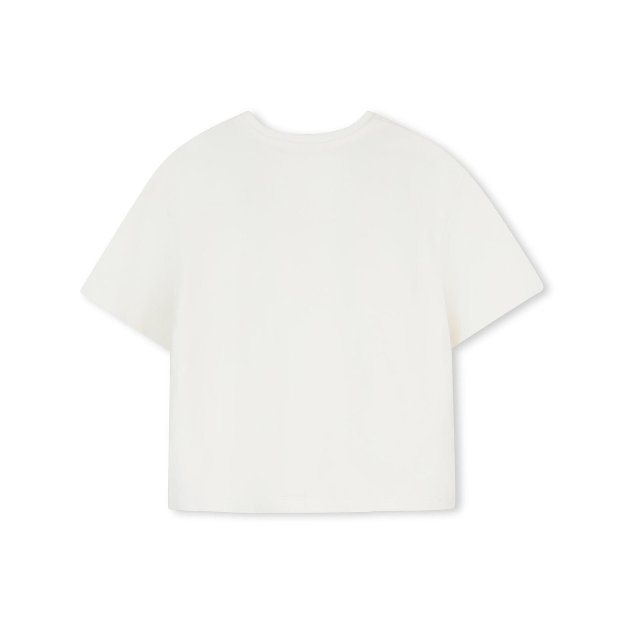 Girls White Logo Cotton T-Shirt