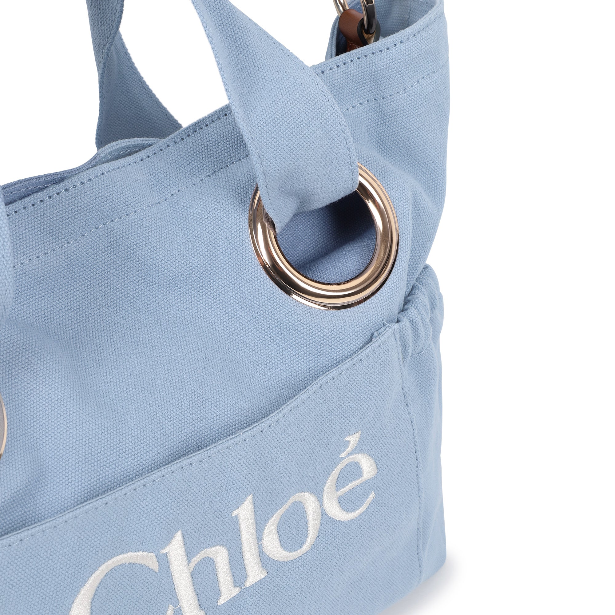 Girls Light Blue Embroidered Logo Handbag(W40 x H25 x D12 cm)
