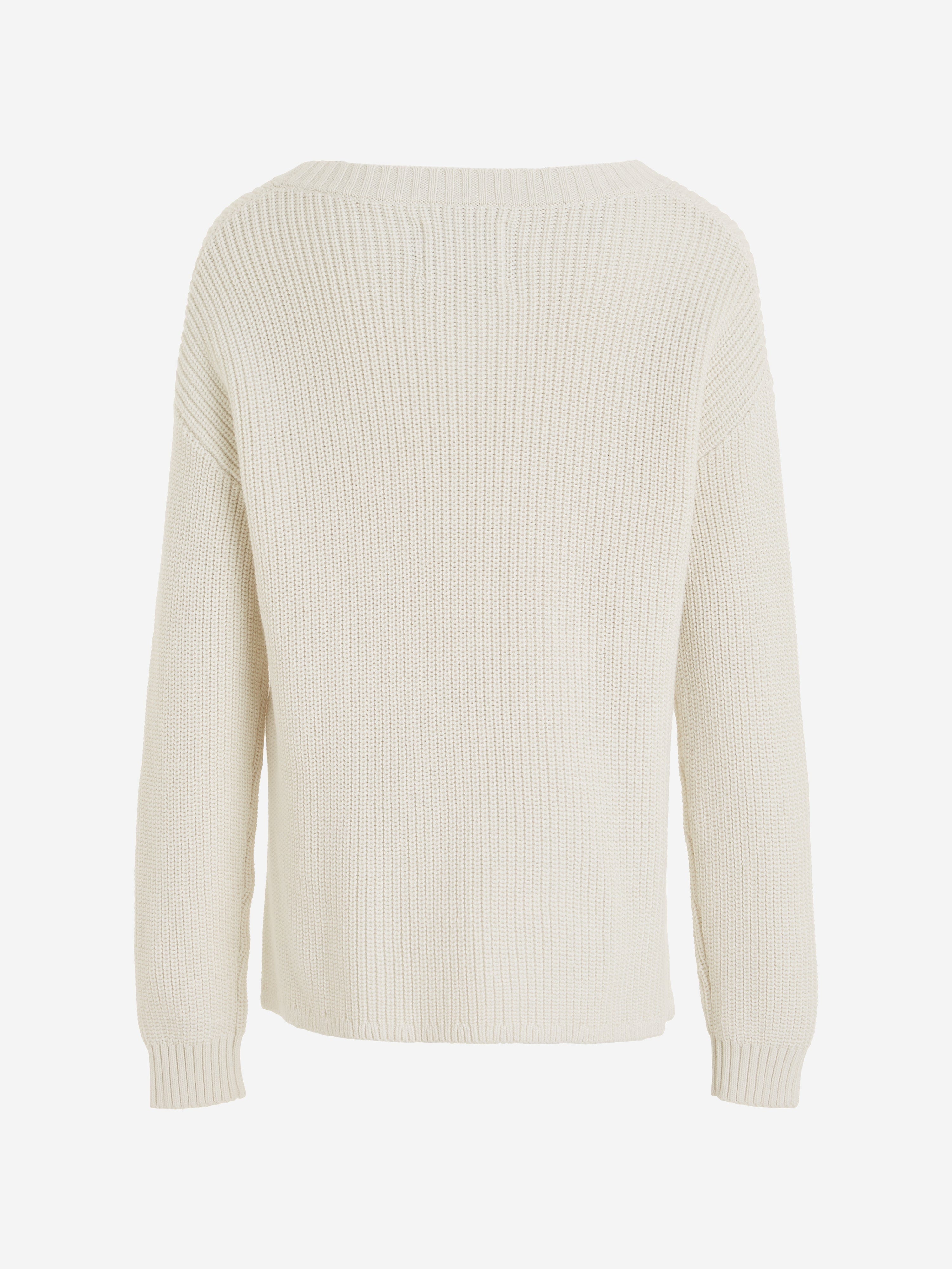 Calvin Klein Girls Bronze Monogram Slit Sweater in Ivory