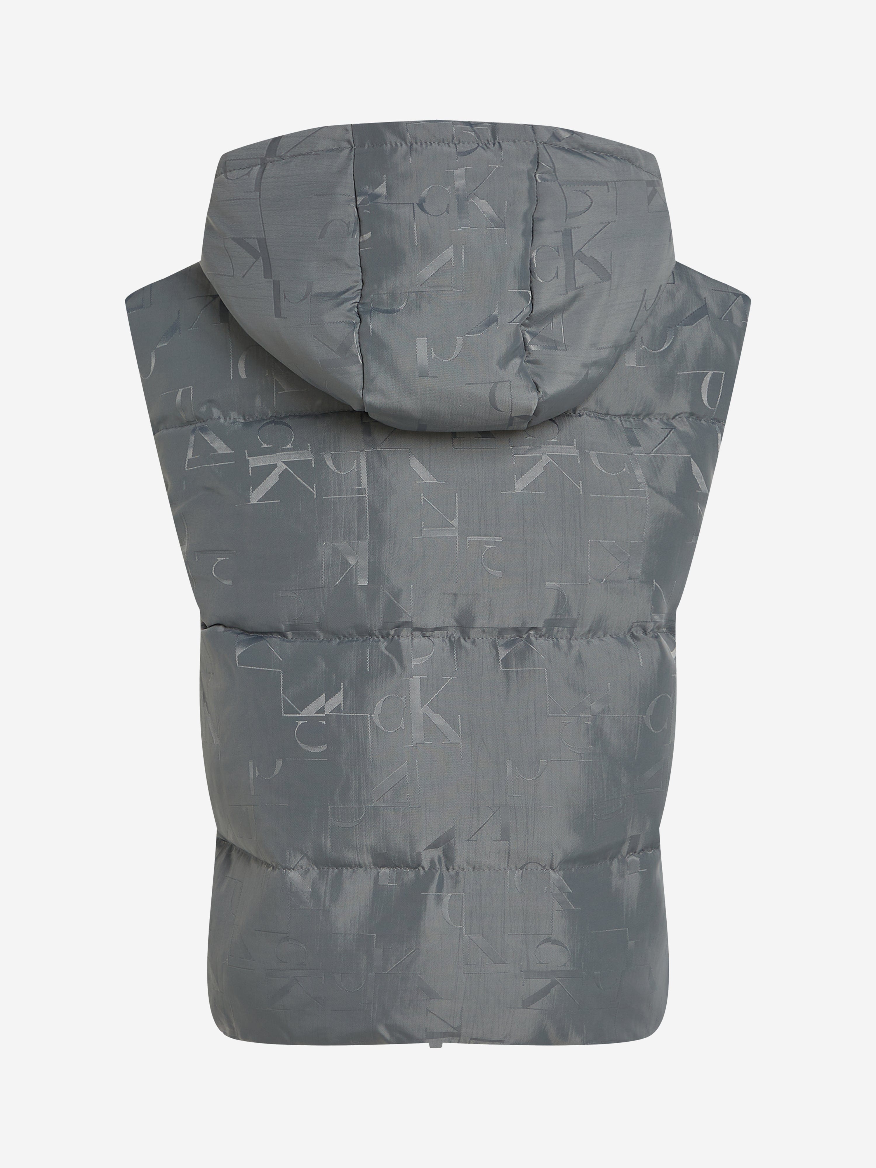 Boys City Grid Jacquard Gilet in Grey