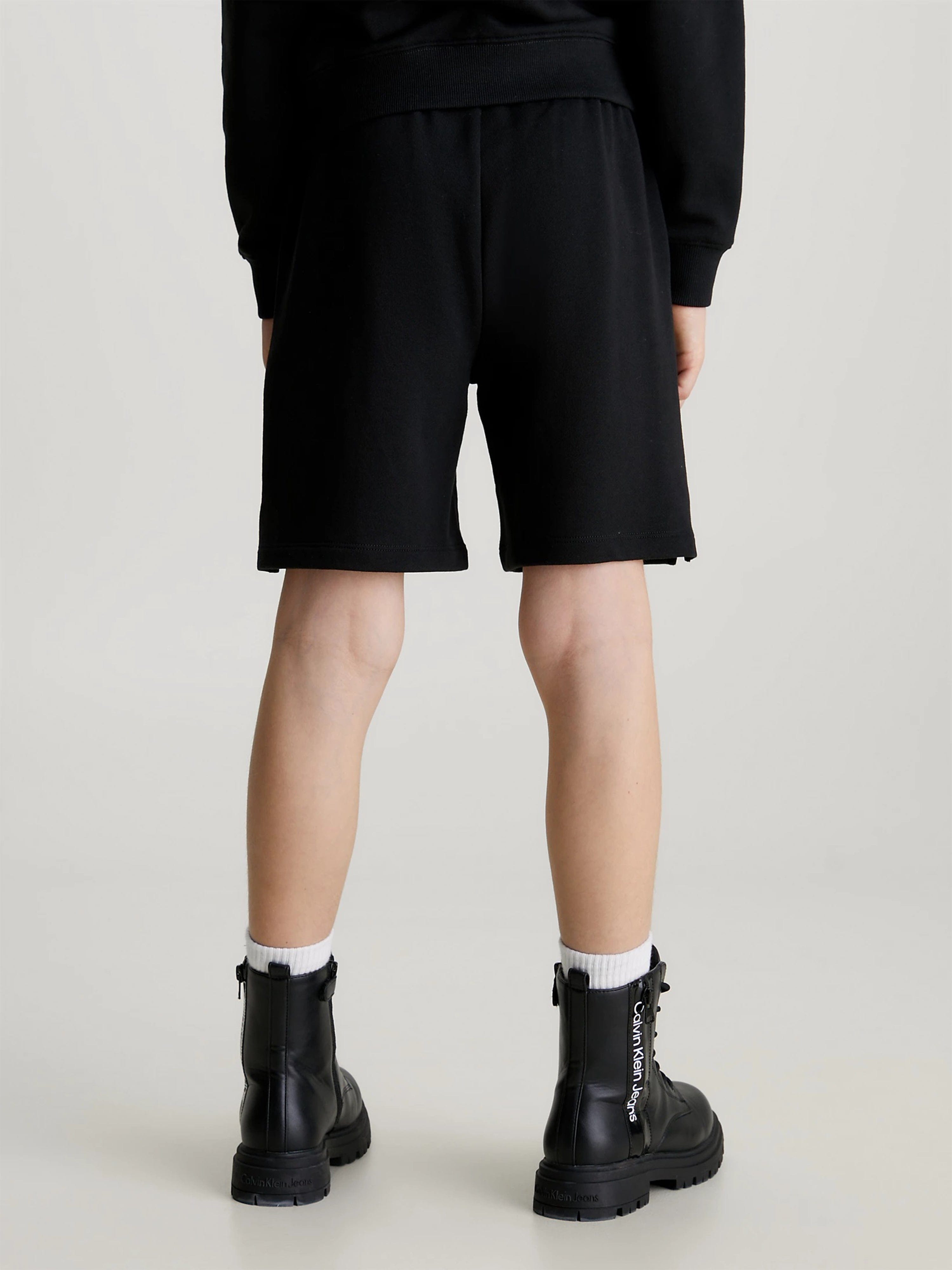 Calvin Klein Boys Maxi Logo Relaxed Shorts in Black