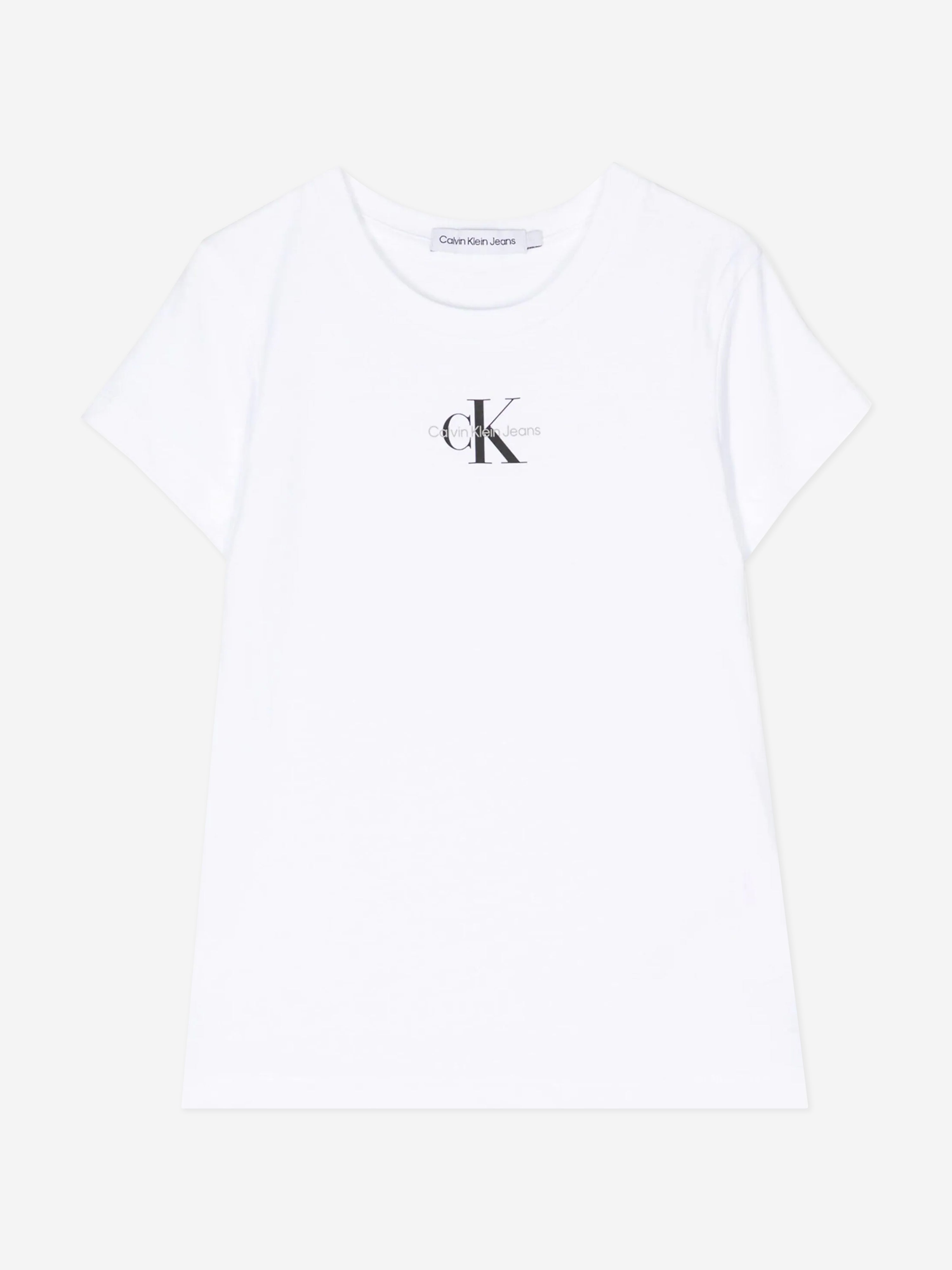 Calvin Klein Girls Micro Monogram Top in White