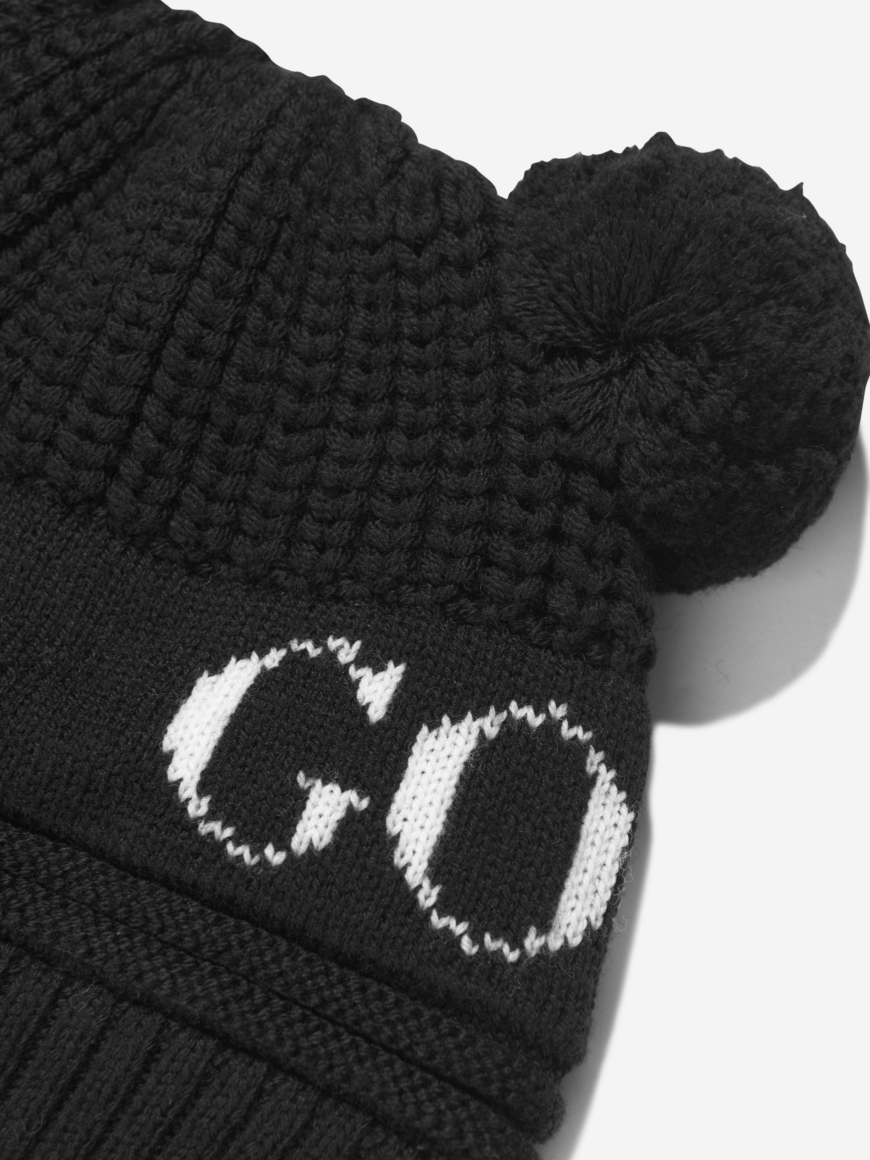 Baby Double Pom Hat in Black