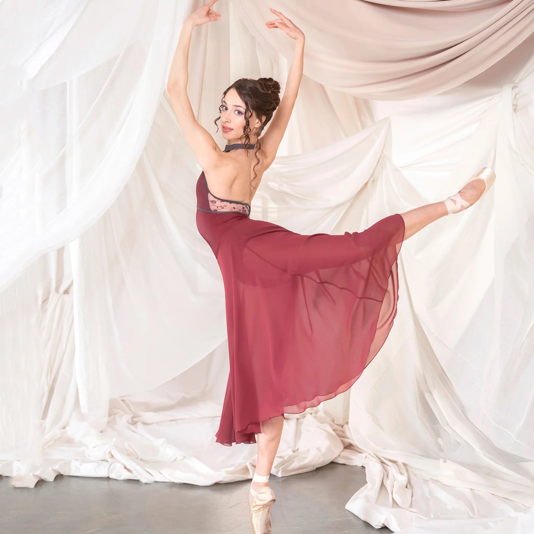 Women Red "CALLIOPE" Ballet Onesies(CD26122-4/L75+L29S+TP33+TRD18+L29S)