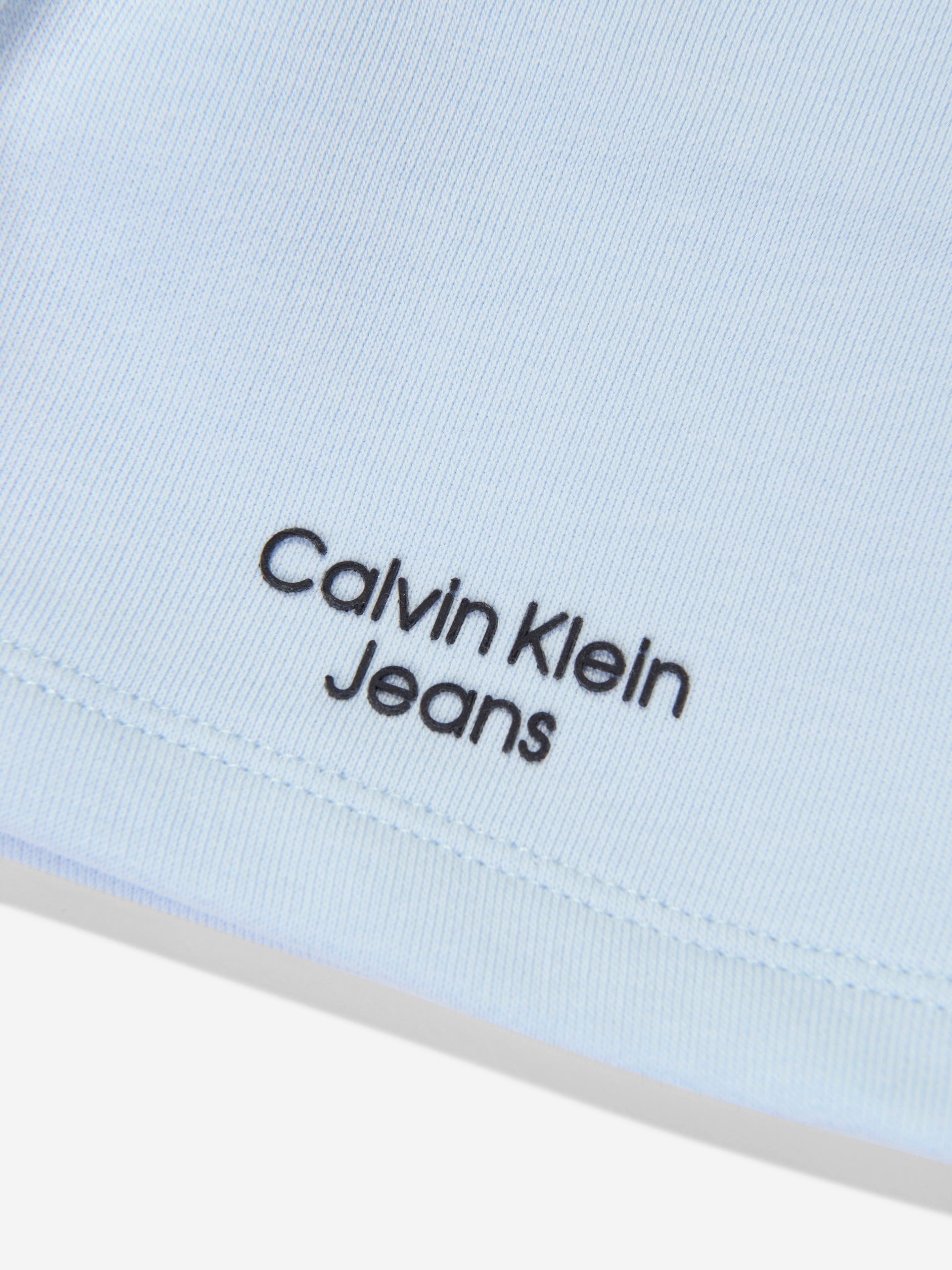 Calvin Klein Boys Stack Logo Jogger Shorts in Blue
