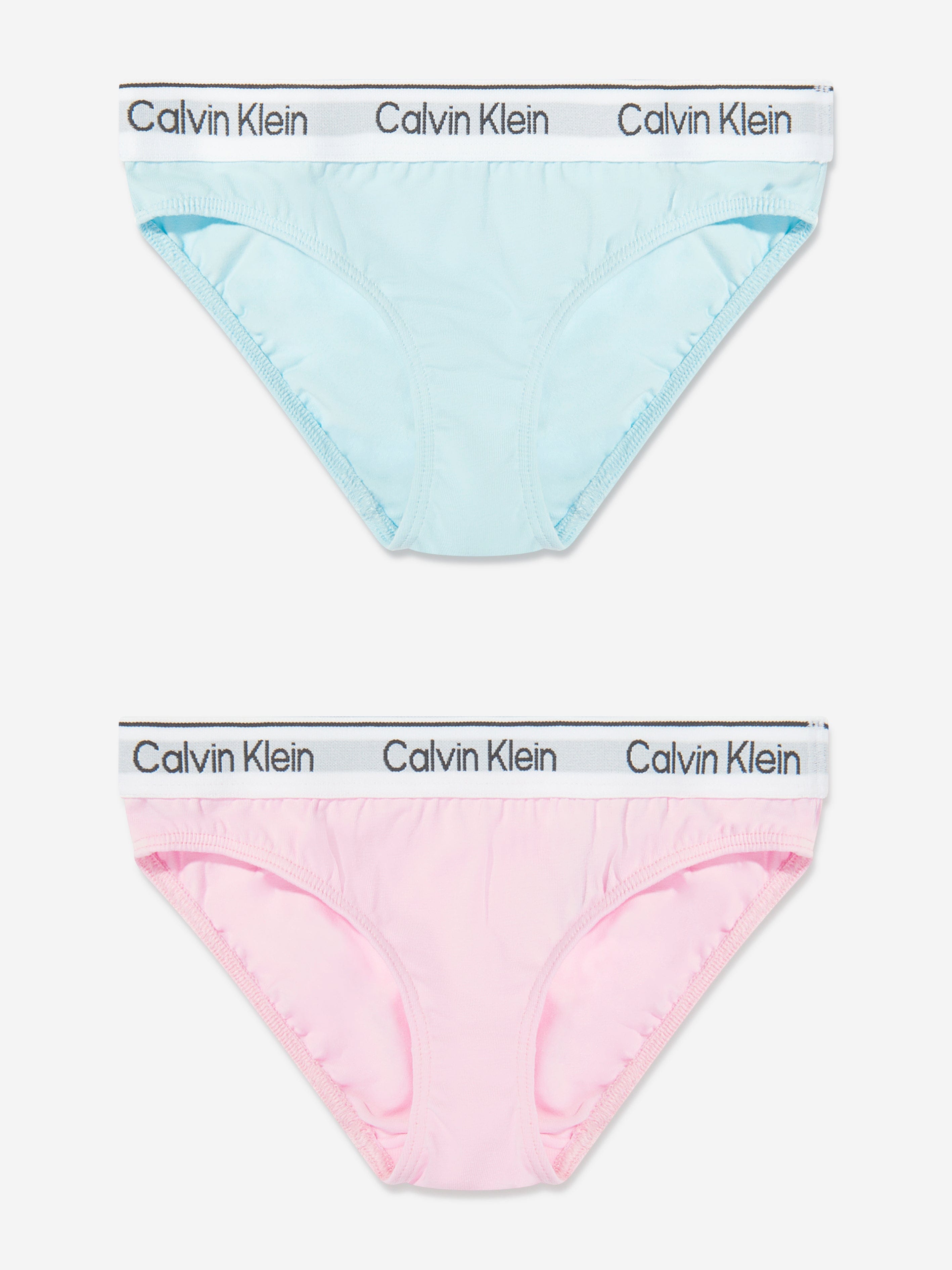 Calvin Klein Girls 2 Pack Bikini Knickers Set in Multicolour