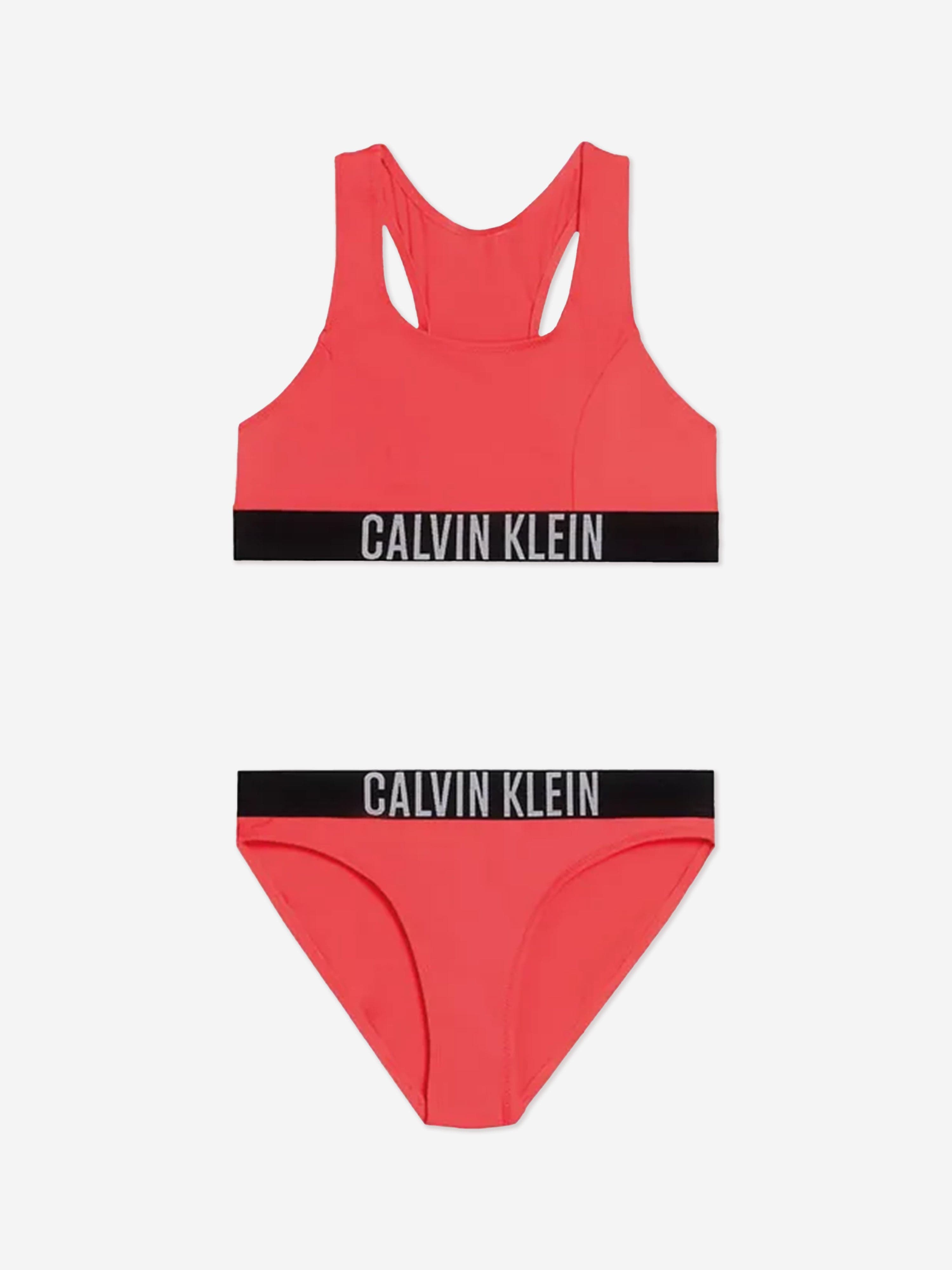 Calvin Klein Girls Bralette Bikini Set in Red