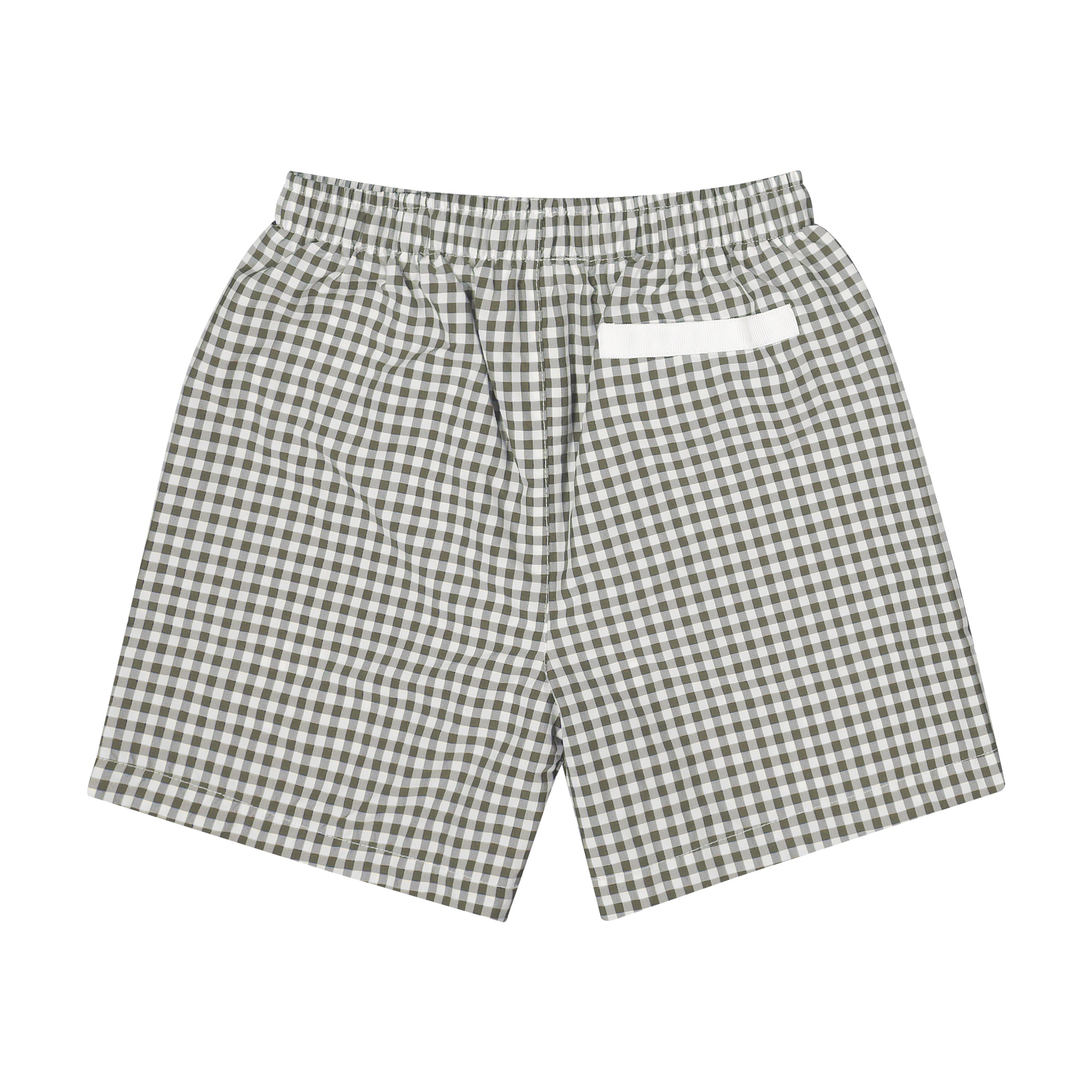 Boys Brown Check Swim Shorts