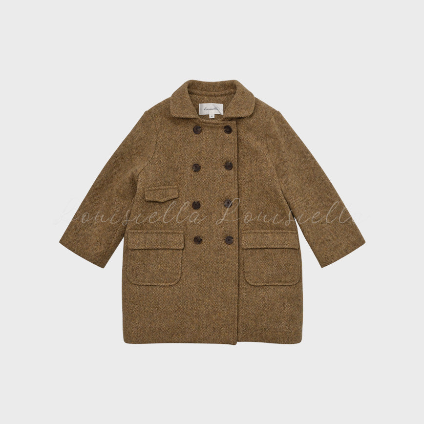 Girls Light Brown Wool Coat