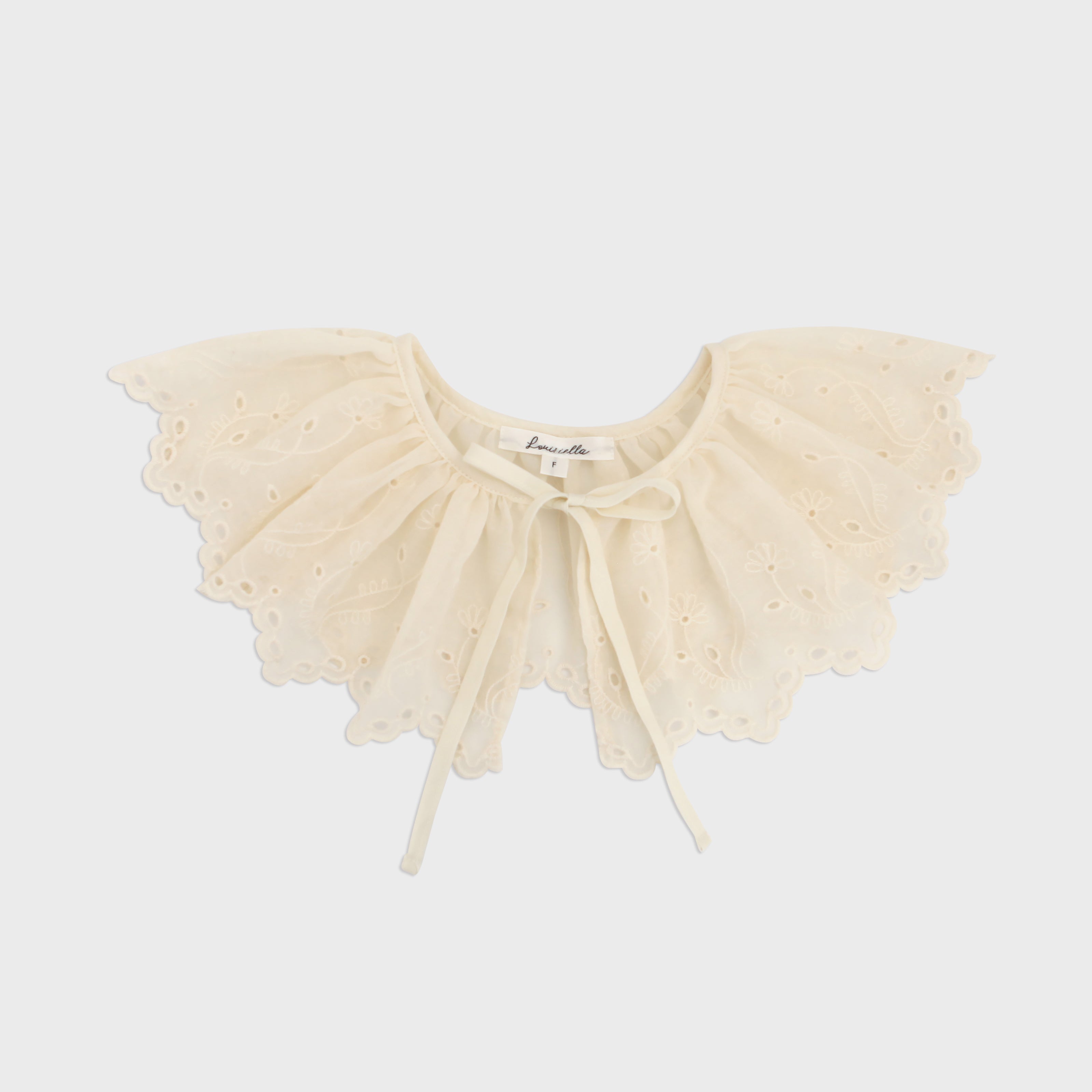 Girls Ivory Embroidered Removable Collar