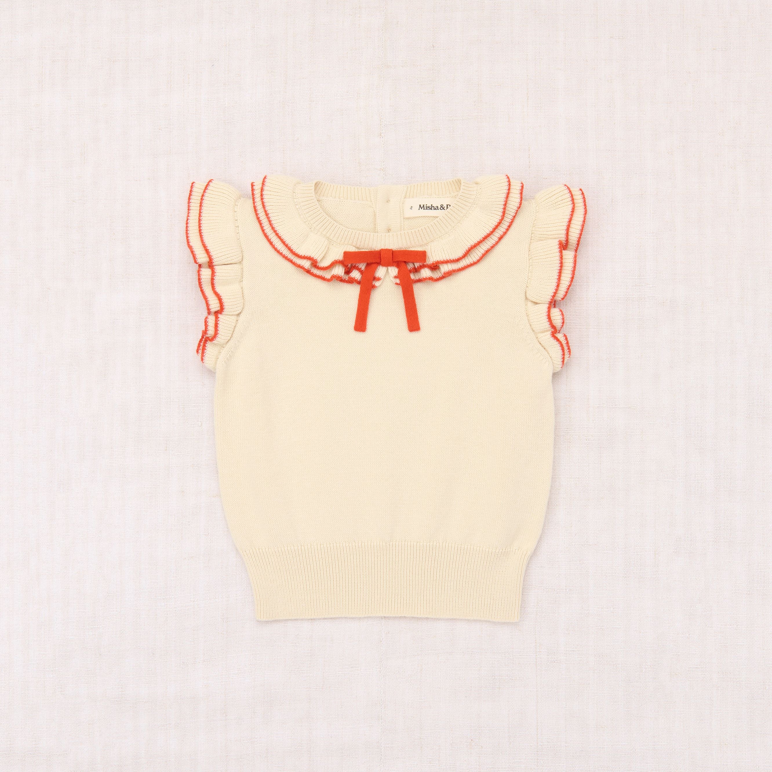 Girls White Ruffled Cotton Top