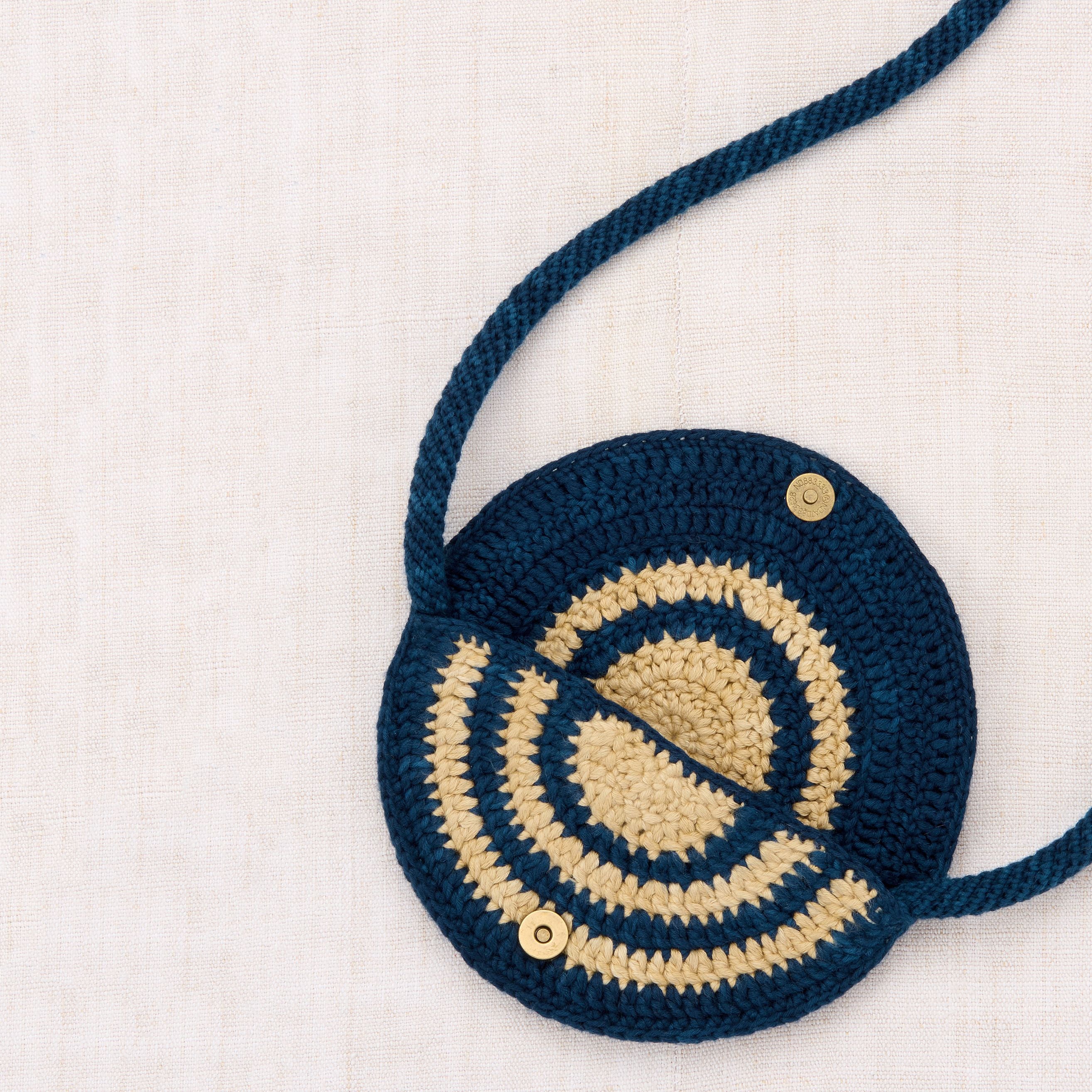 Boys & Girls Navy Crochet Half Moon Belt Bag