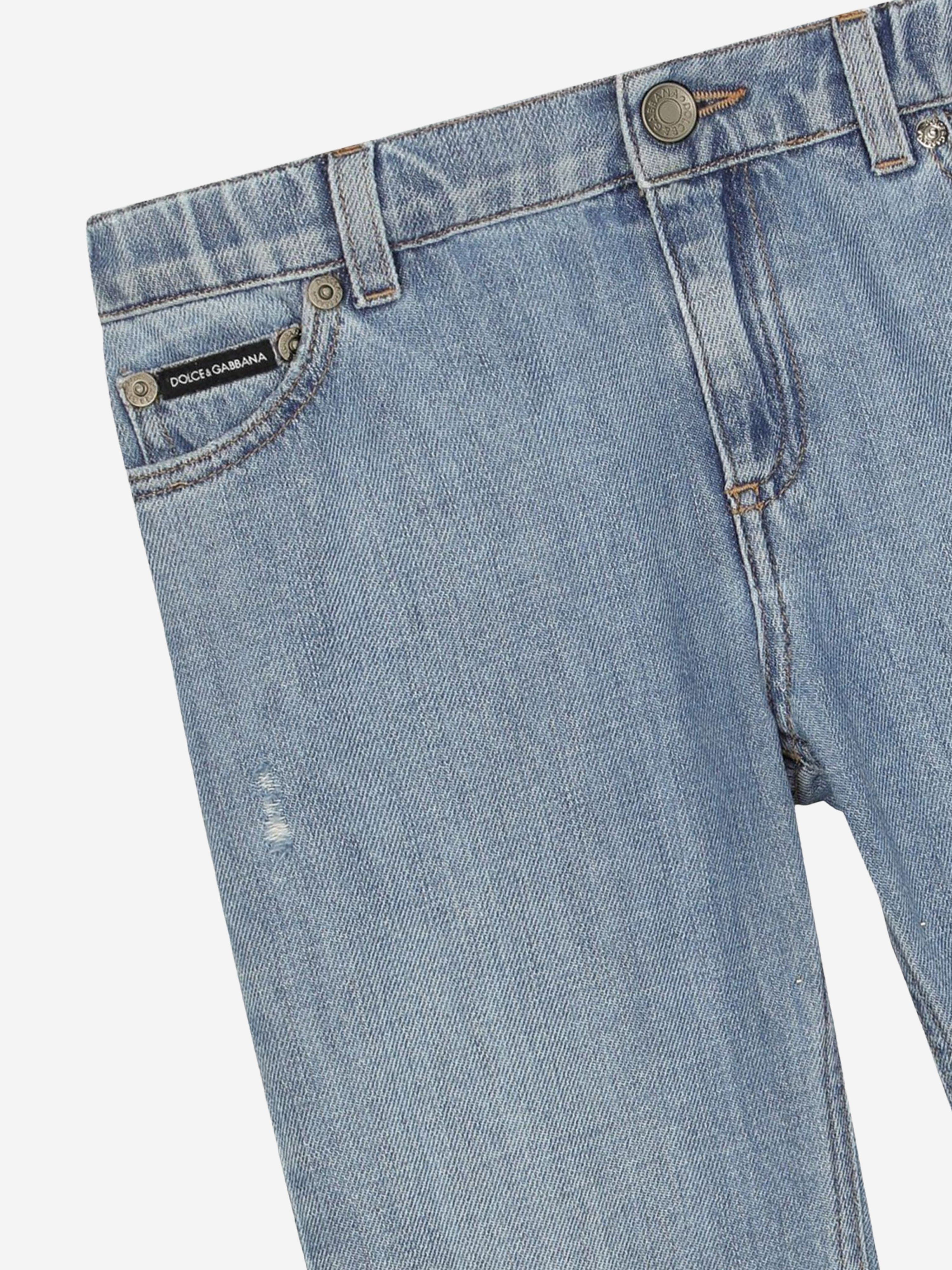 Dolce & Gabbana Boys Distressed Jeans in Blue