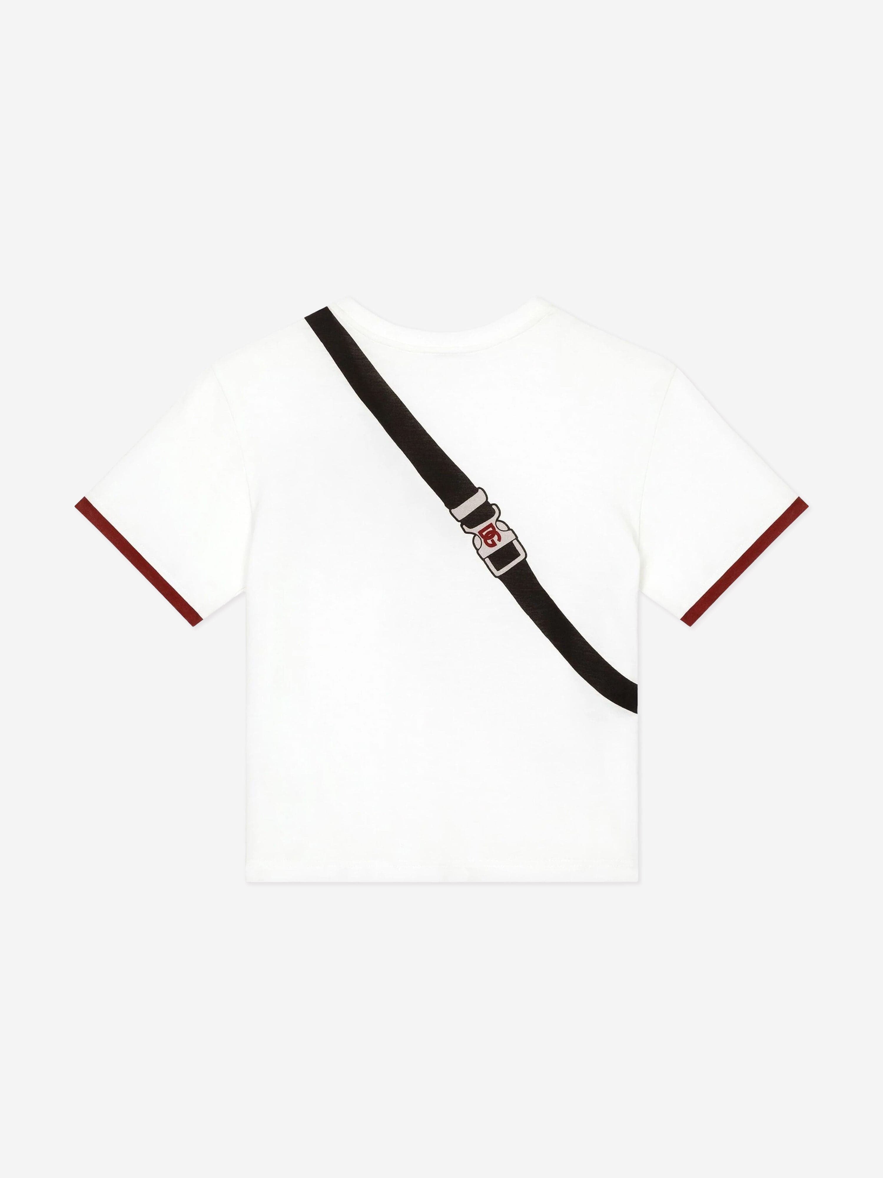 Dolce & Gabbana Boys Bag Print T-Shirt in White