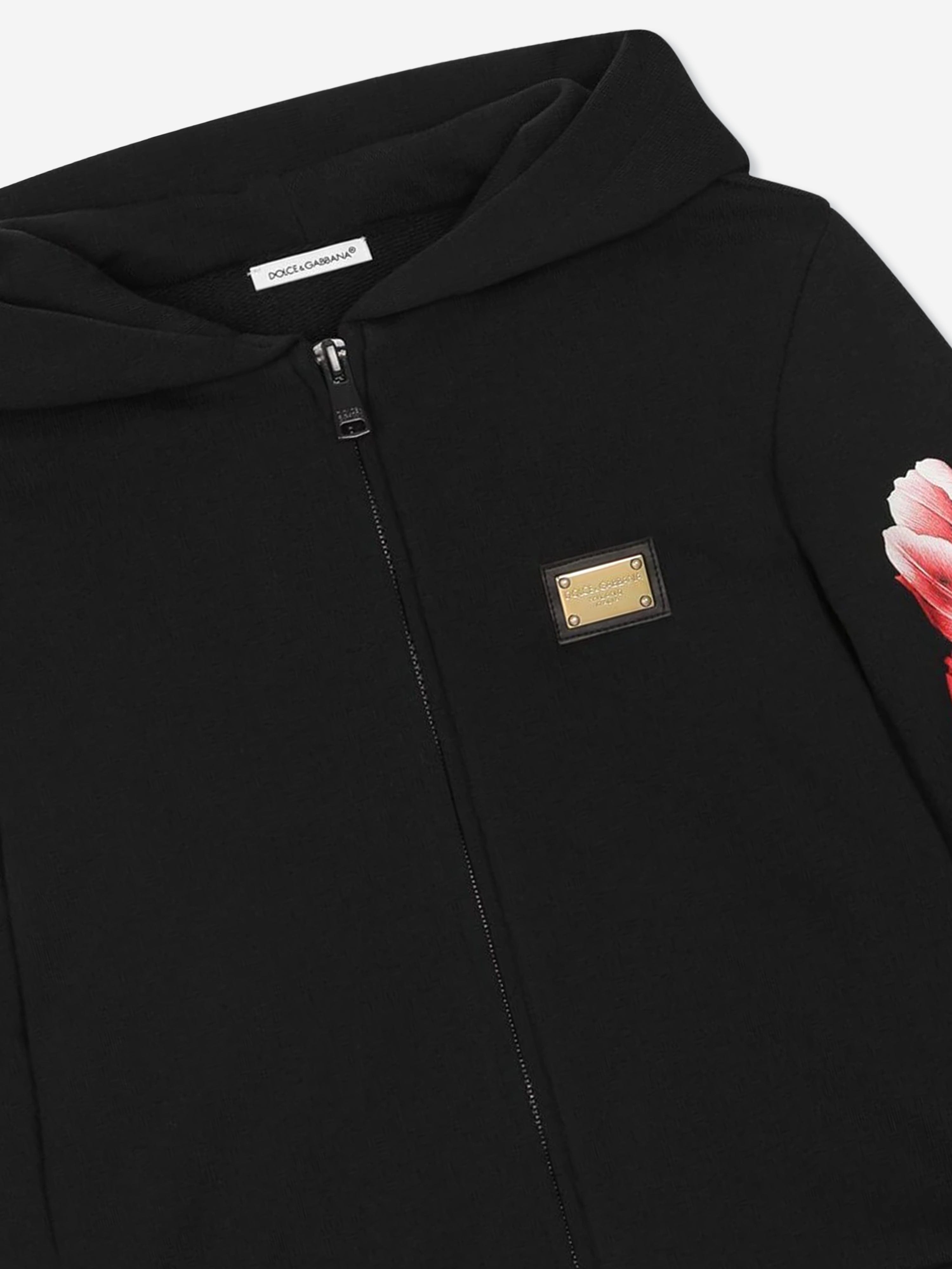 Dolce & Gabbana Girls Tulip Zip Up Top in Navy