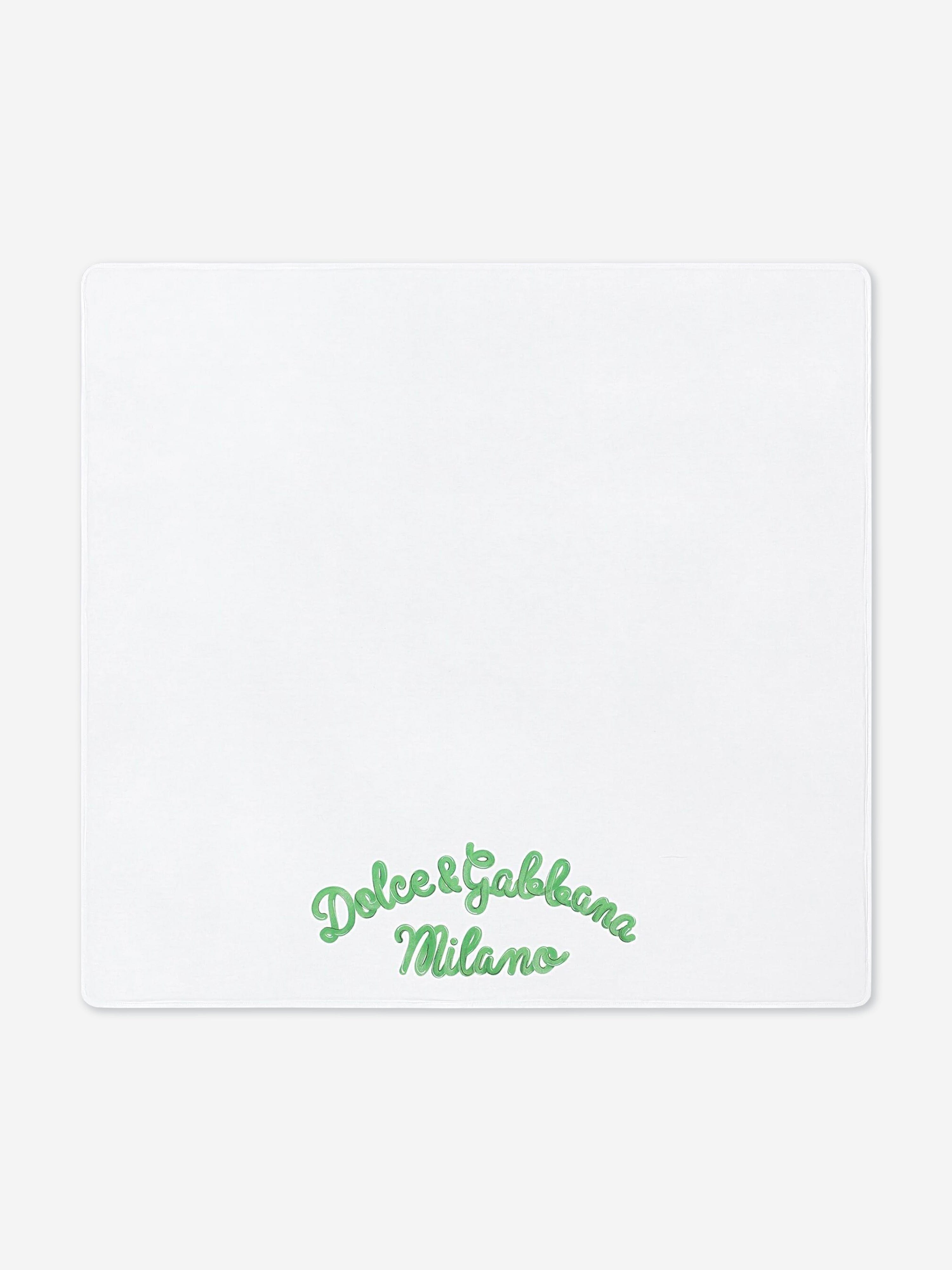 Dolce & Gabbana Baby Maiolica Print Blanket in Green