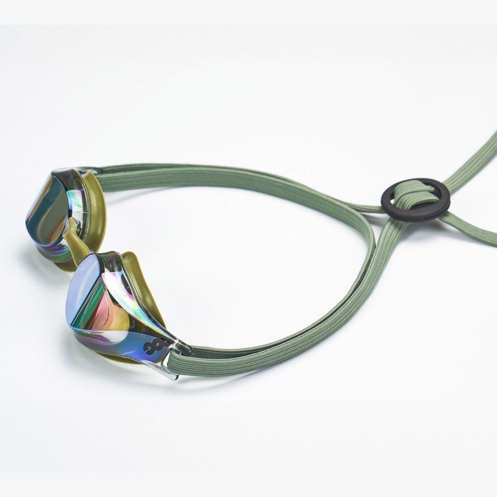 Lunettes de natation pour adulte, monture olive, joint en caoutchouc (DALI-BKOG)