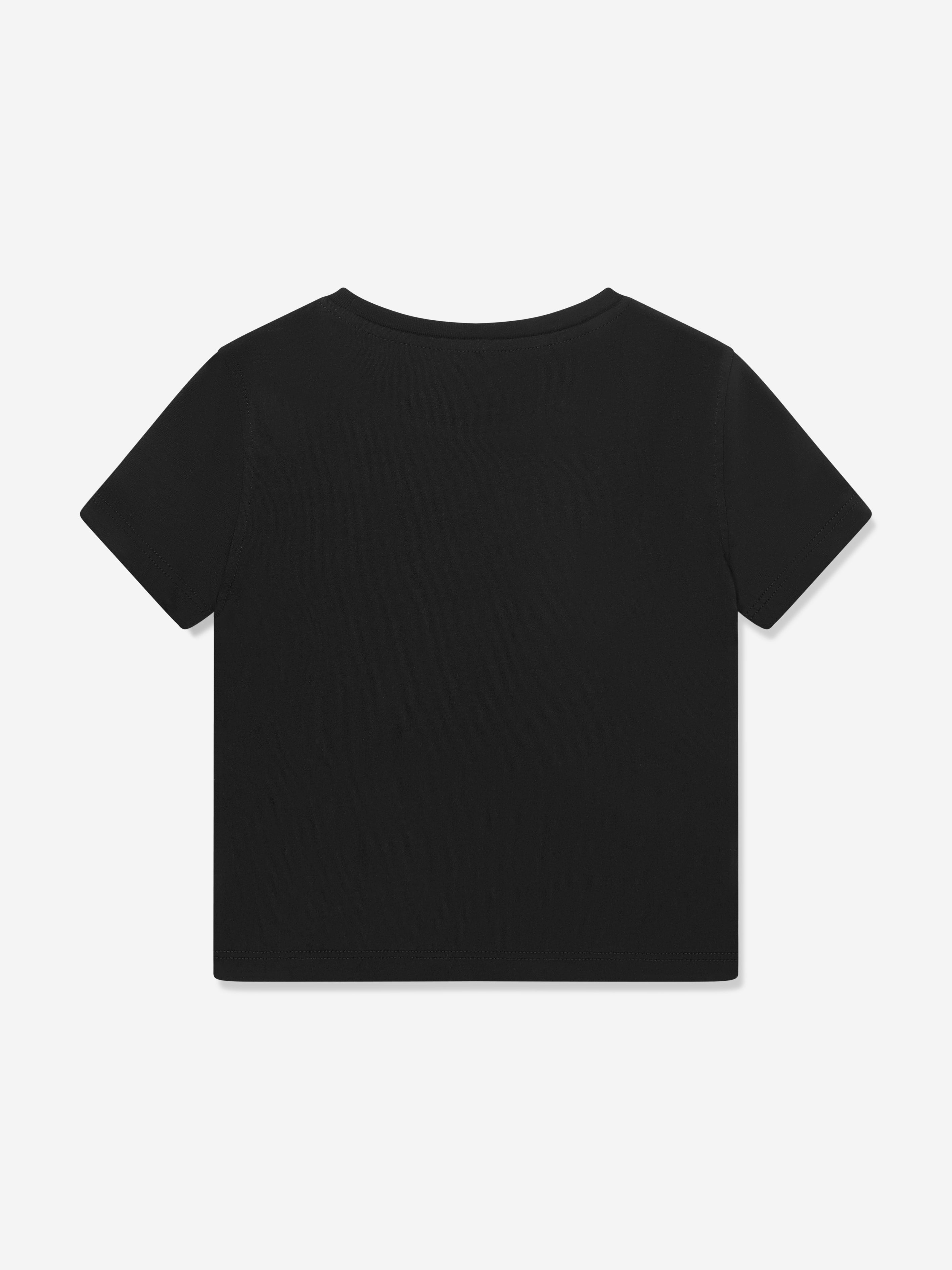 Diesel Girls Oval D Logo T-Shirt in Black