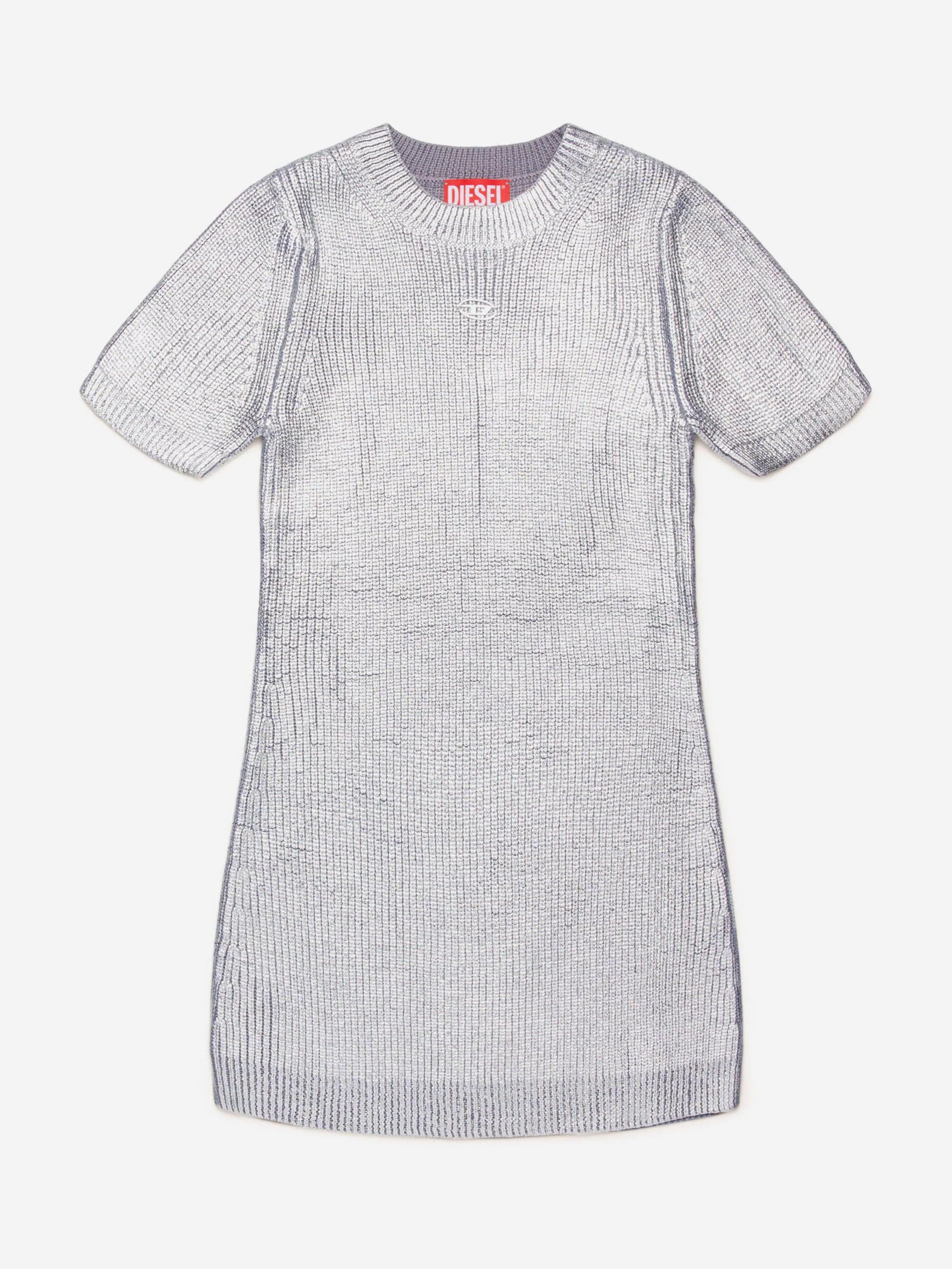 Diesel Girls Knitted Dress in Silver