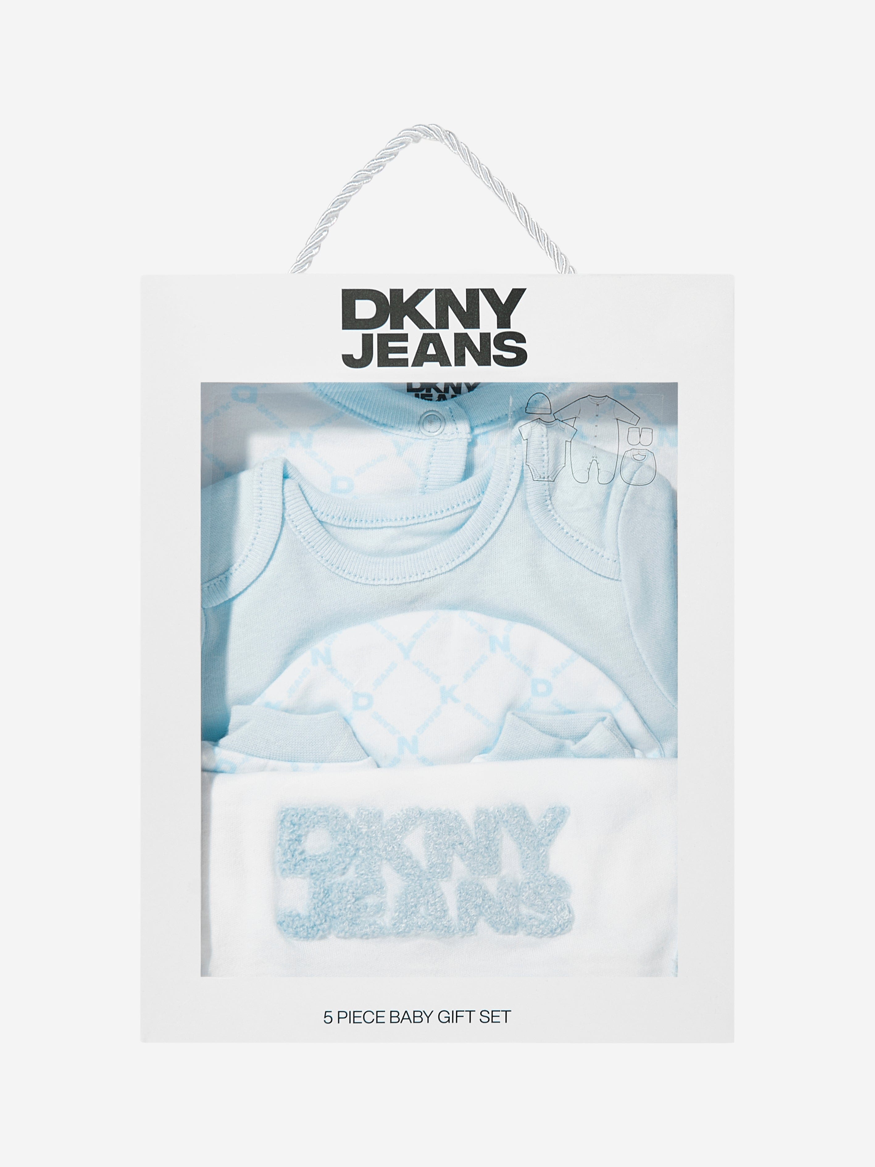 DKNY Baby Boys 5 Piece Babygrow Set in Blue