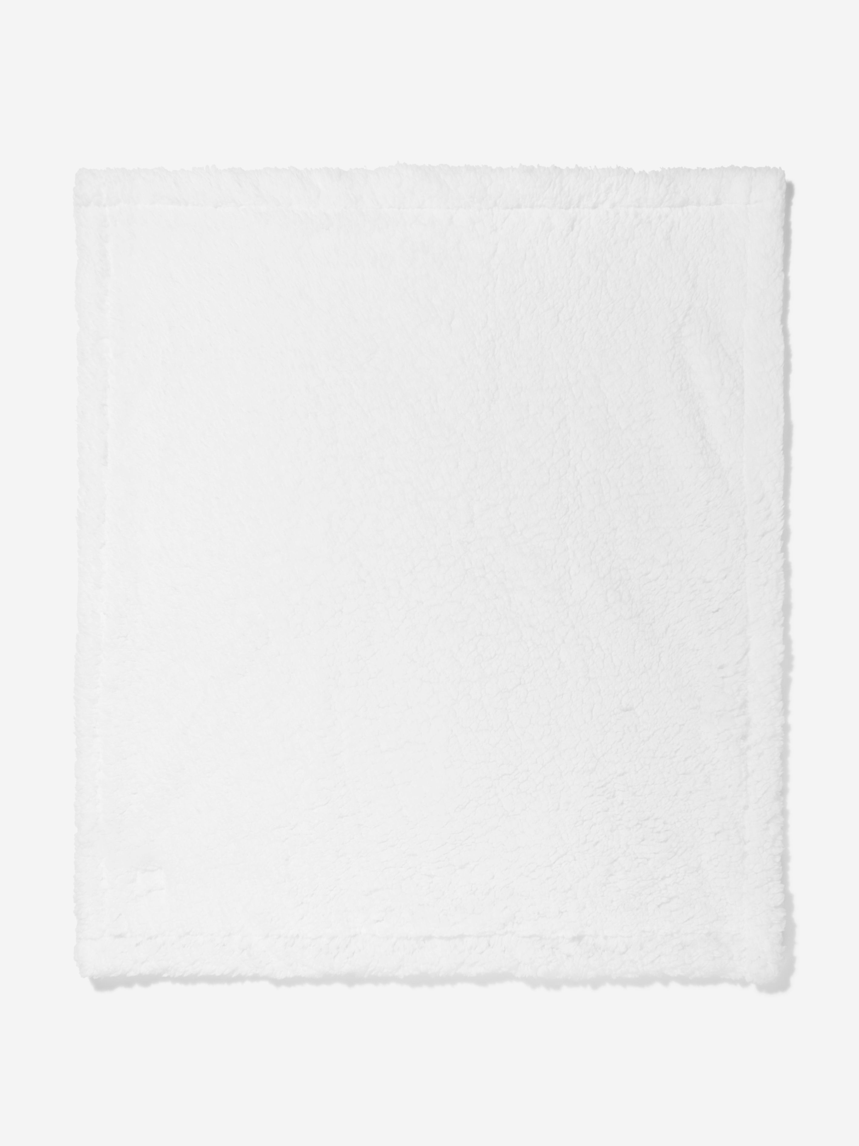 DKNY Baby Sherpa Fleece Blanket in White (90cm)
