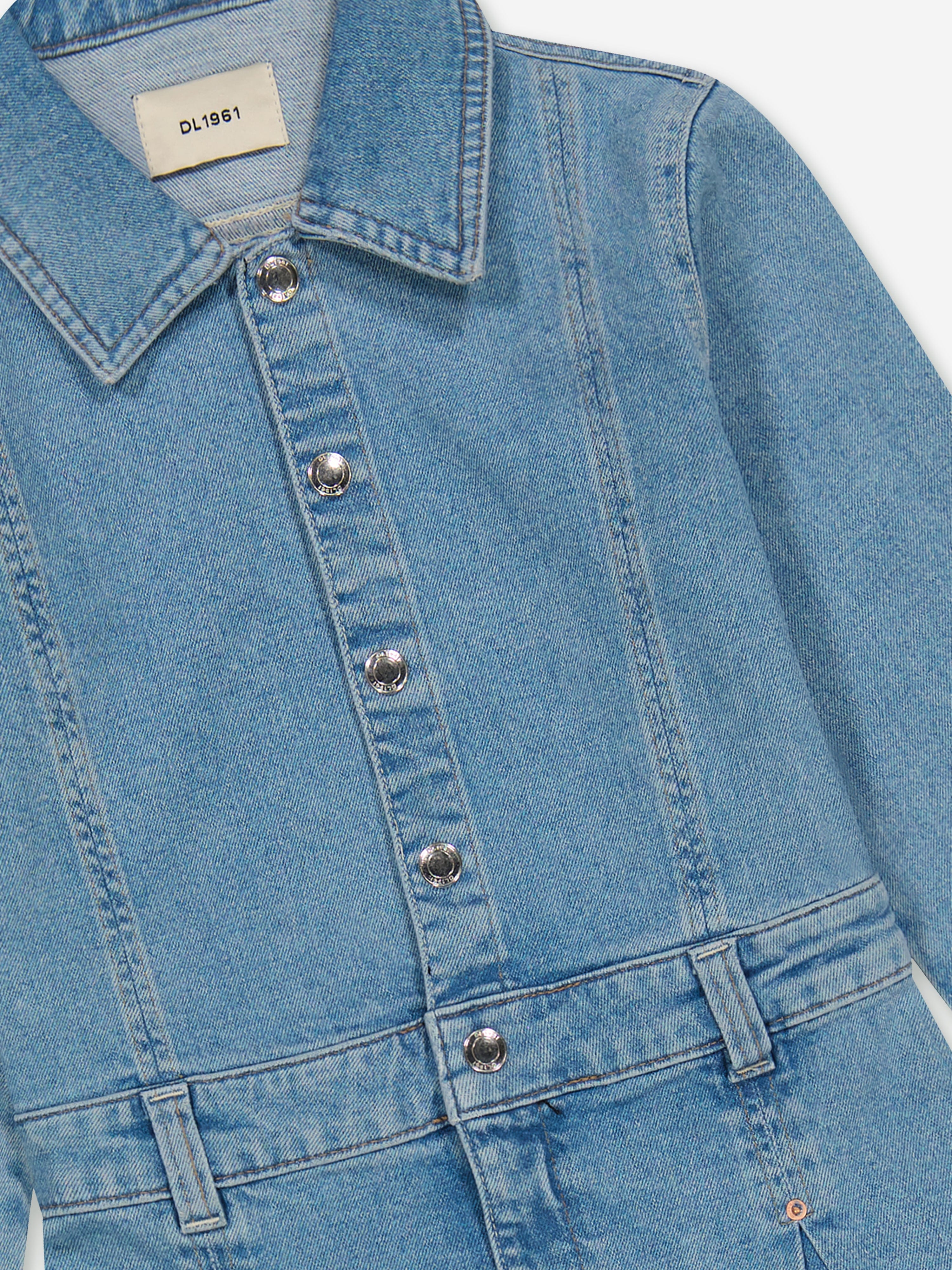 Robe en jean Manning DL1961 pour filles, de couleur bleue
