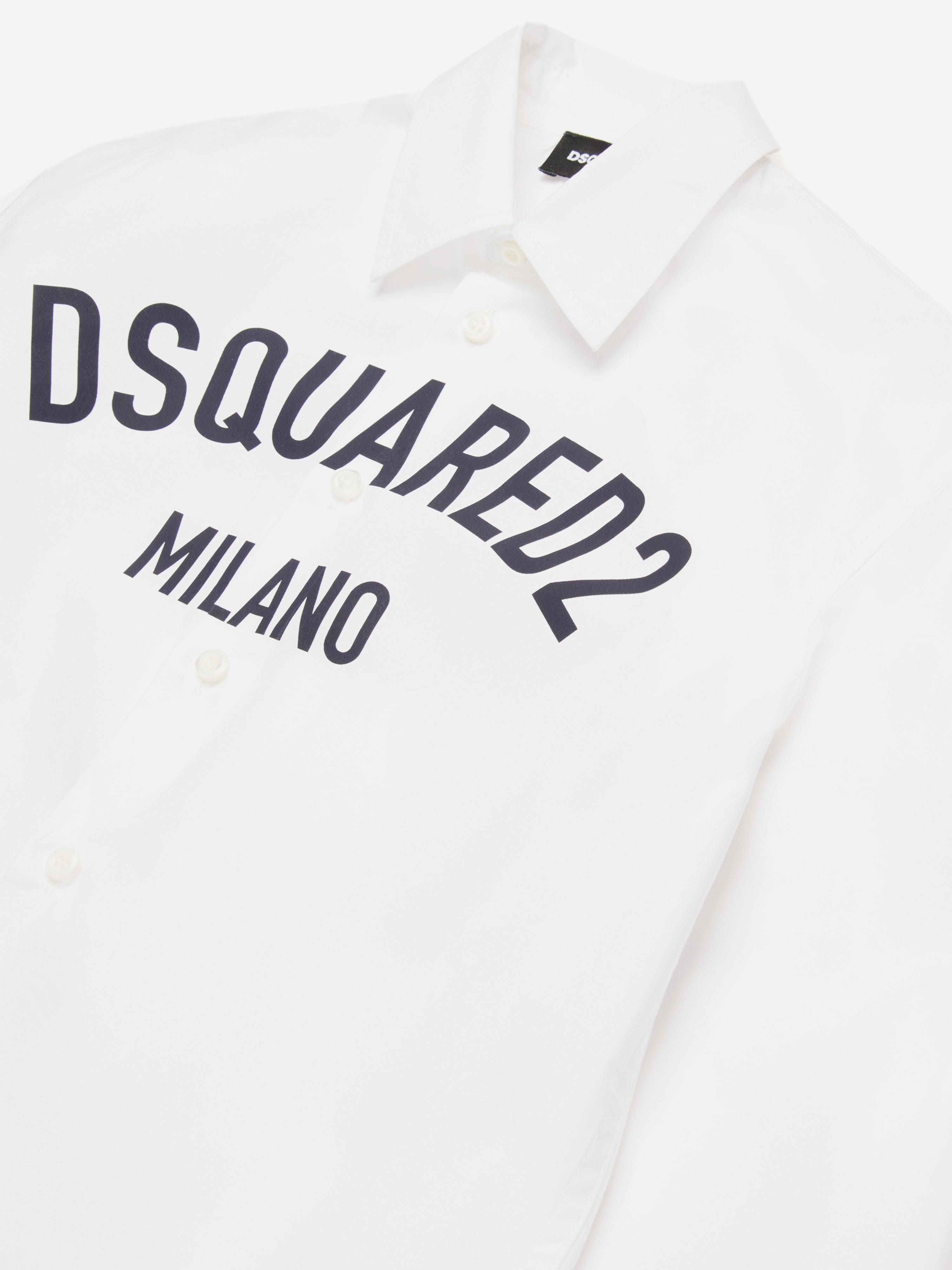 Boys Milano Logo Shirt in White