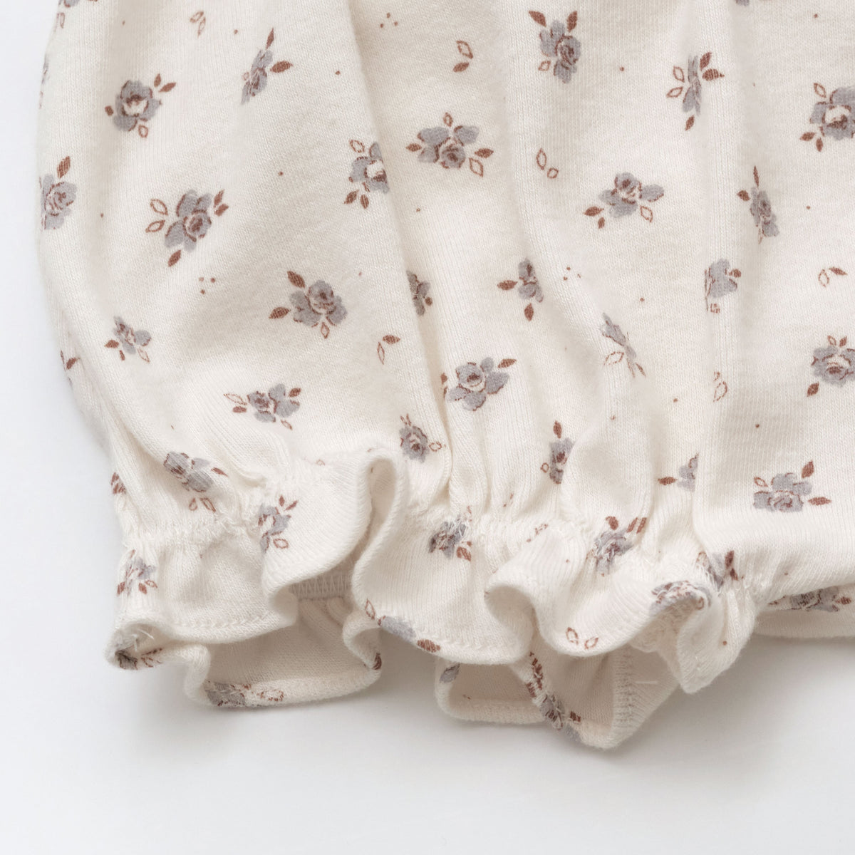 Ensemble 3 pièces en coton à motif floral beige pour bébés filles
