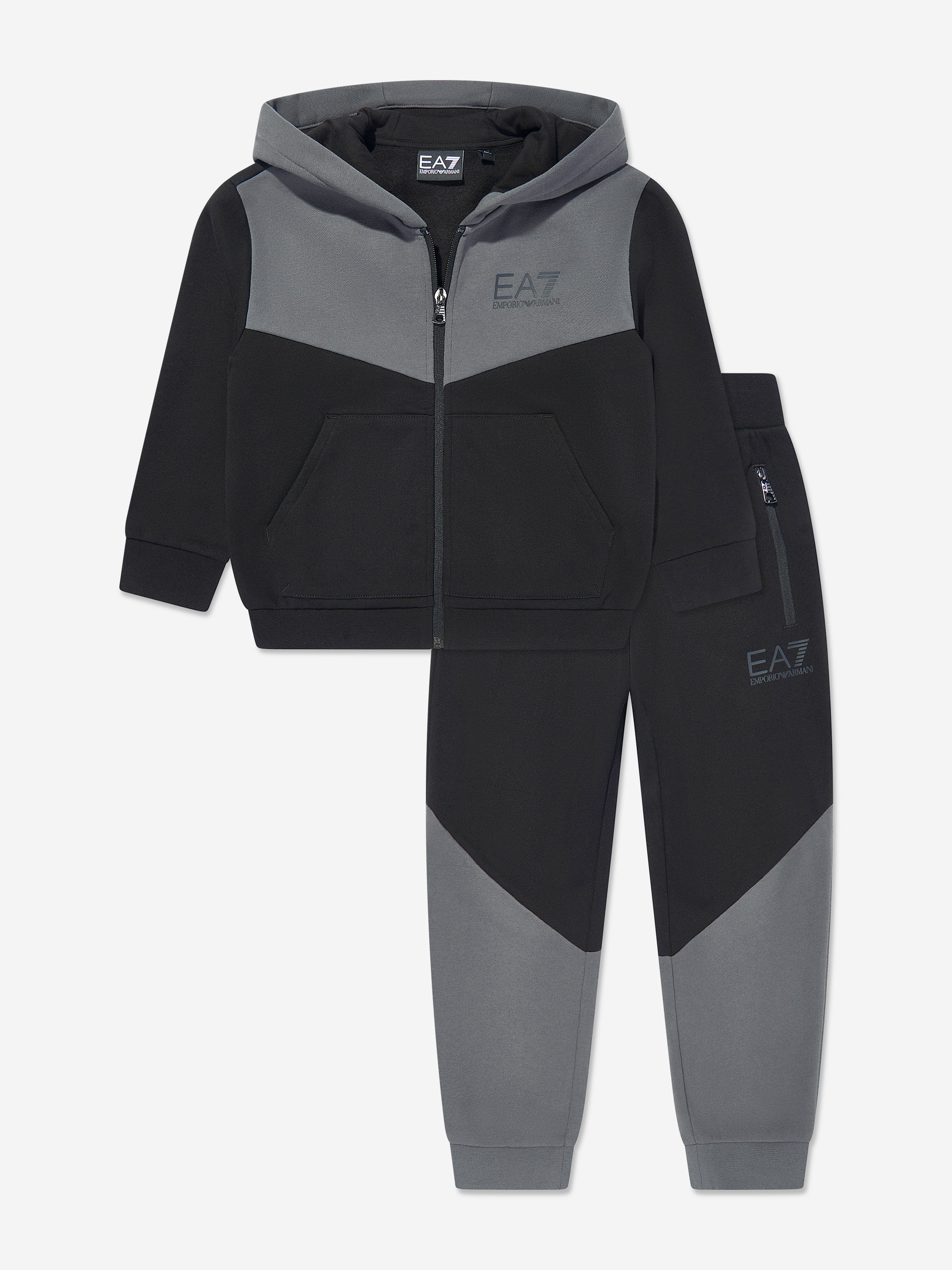Boys Colourblock Tracksuit in Black