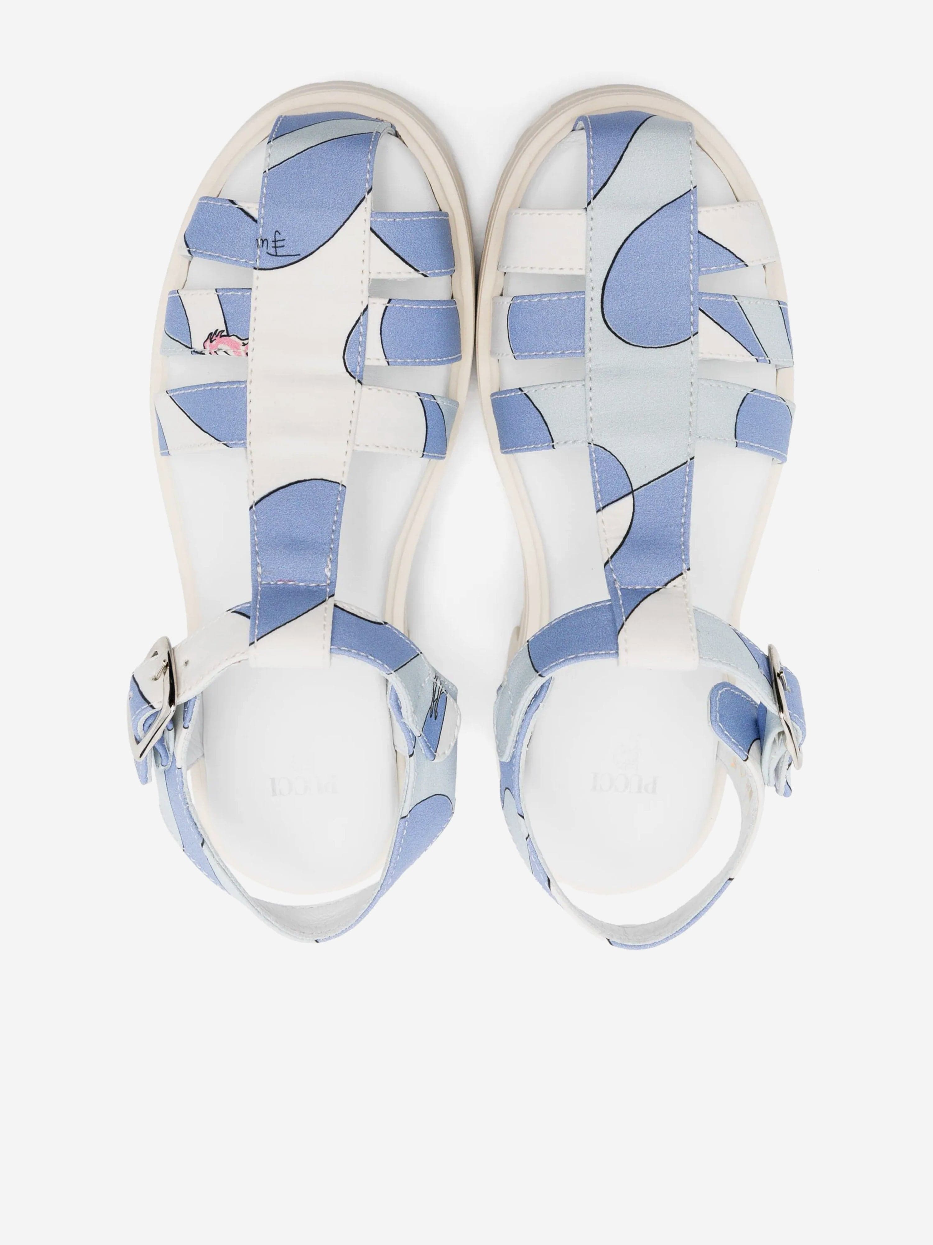Sandales en popeline bleues pour fille