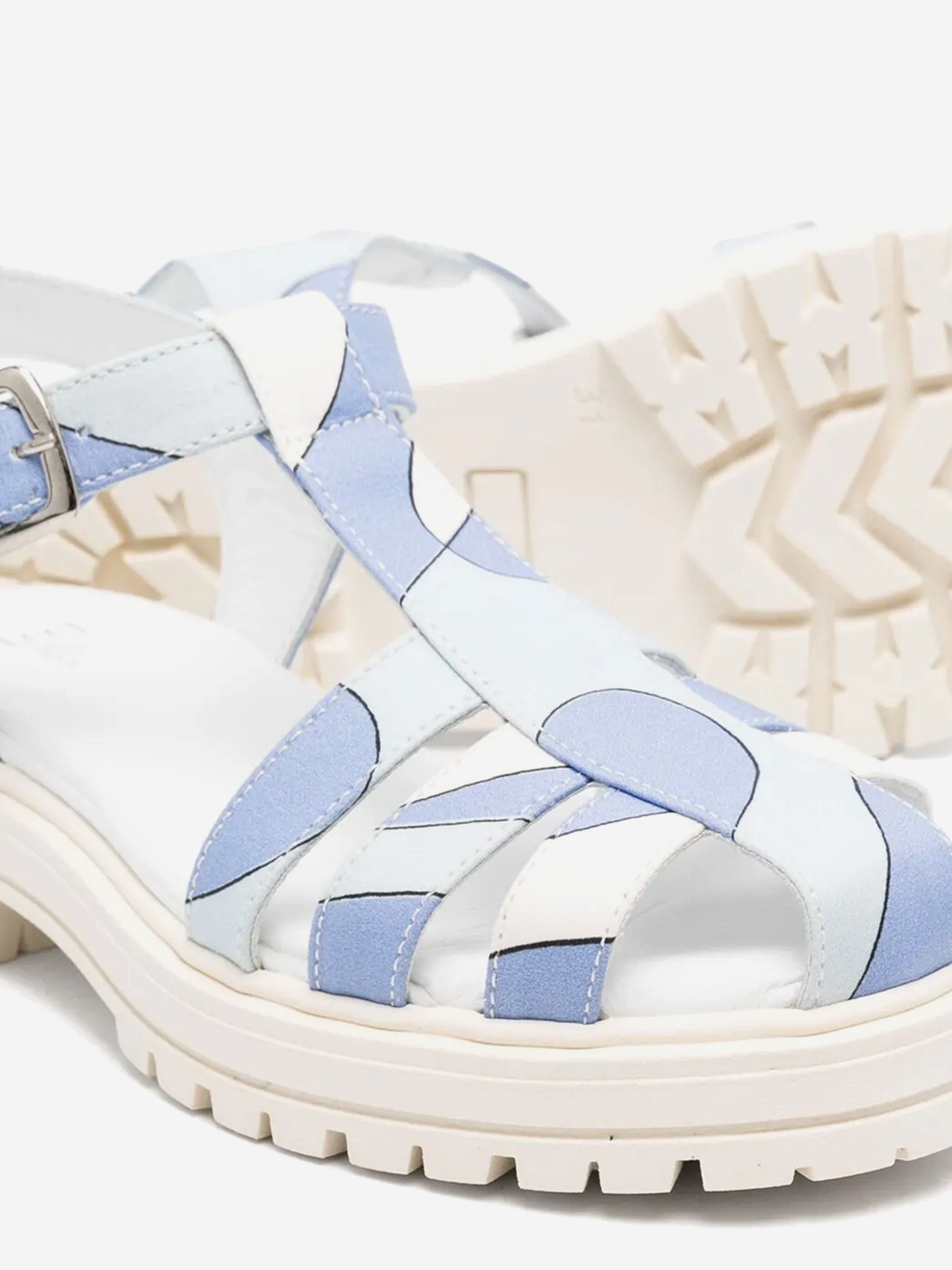 Sandales en popeline bleues pour fille