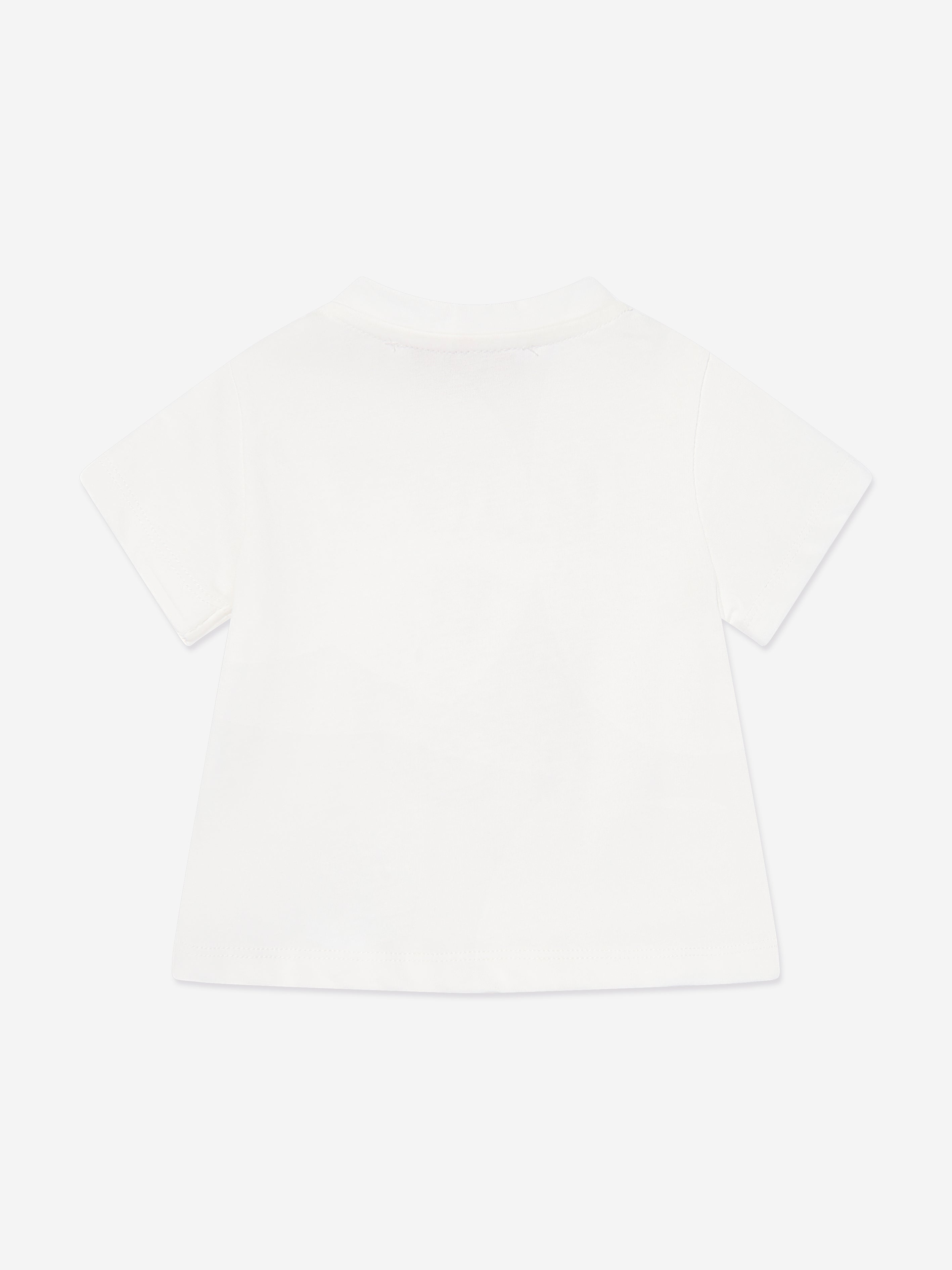Baby Girls Logo Print T-Shirt in Ivory
