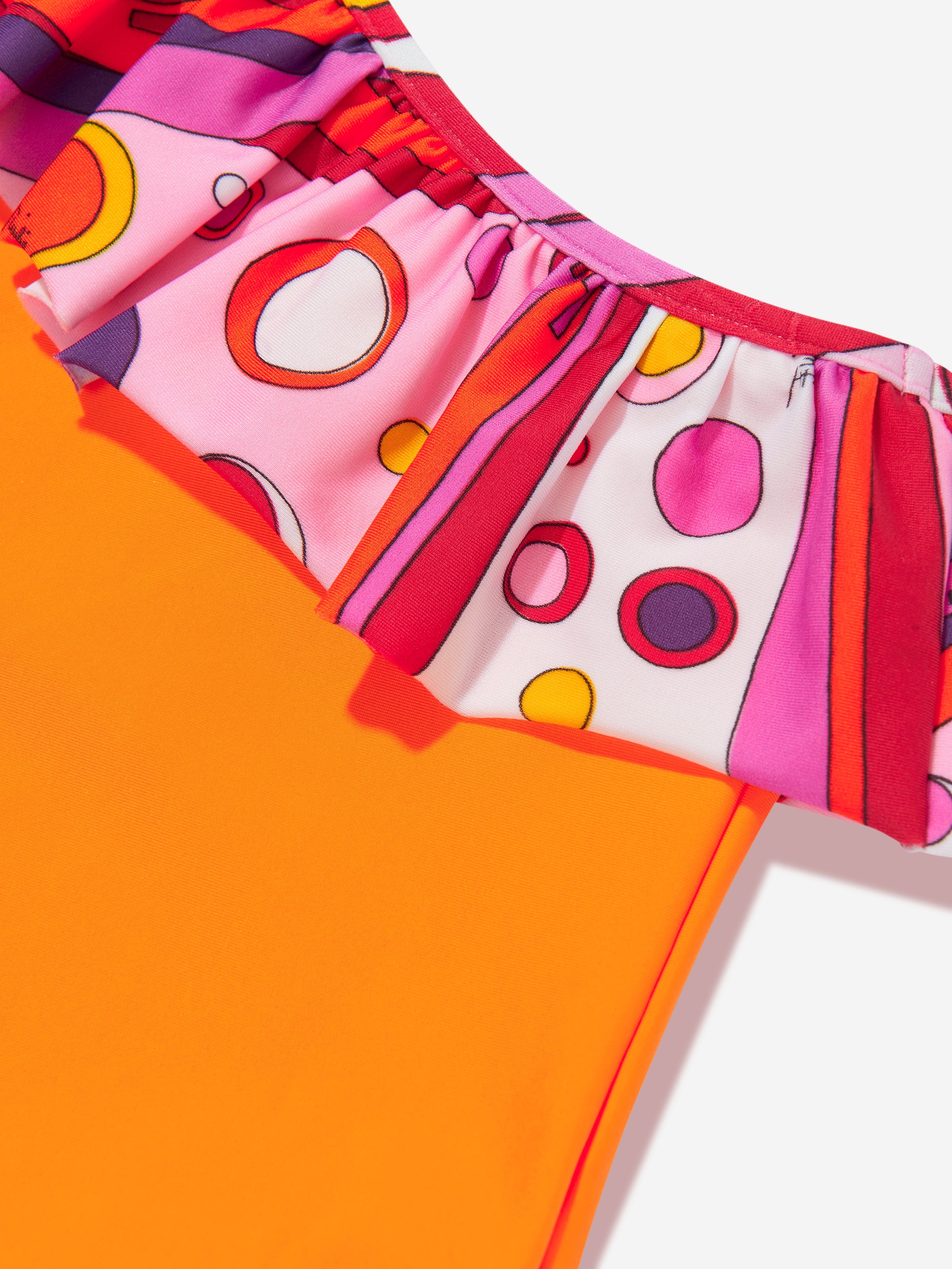 Maillot de bain asymétrique pour fille orange