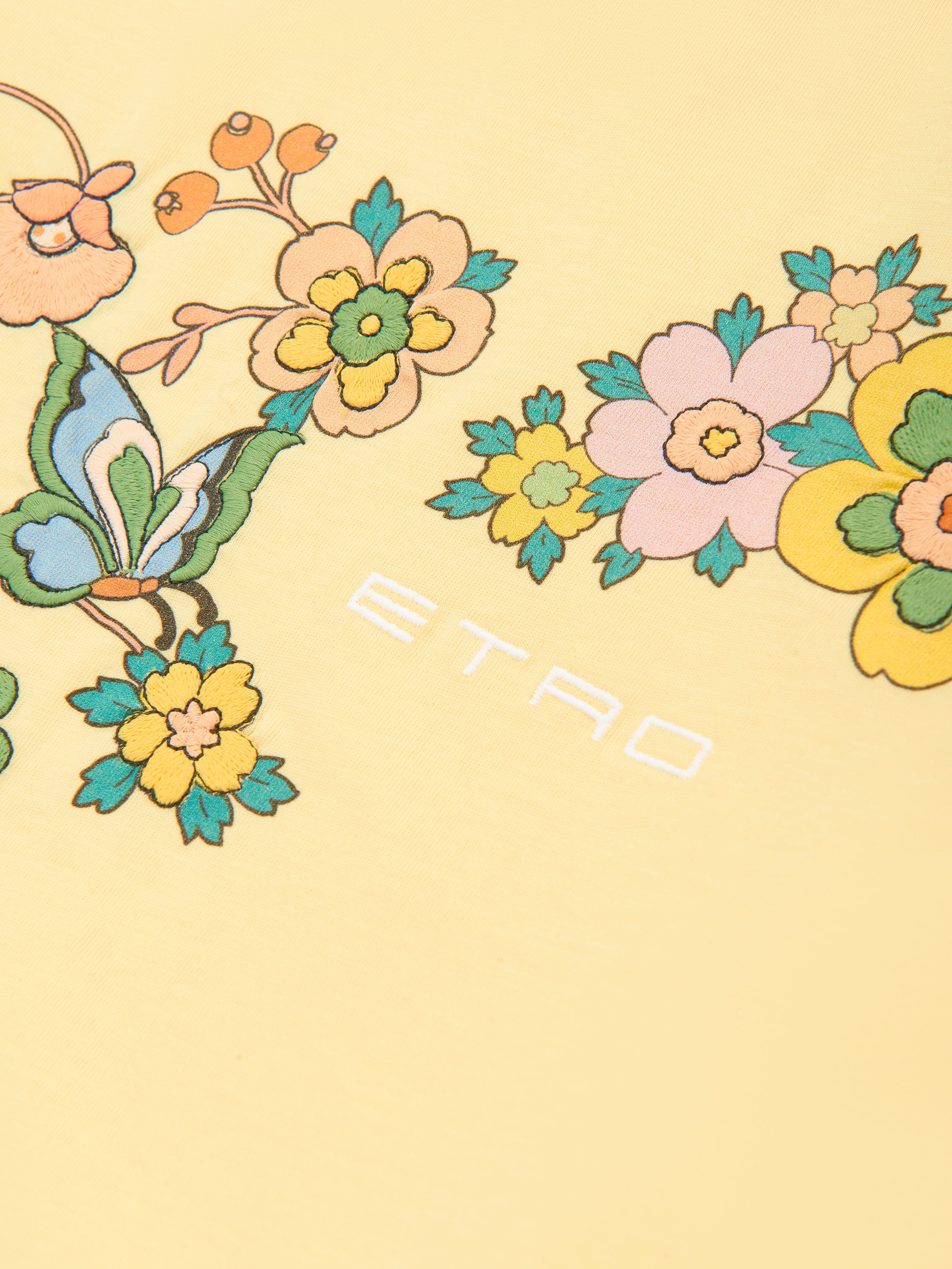 T-shirt fleuri jaune pour filles