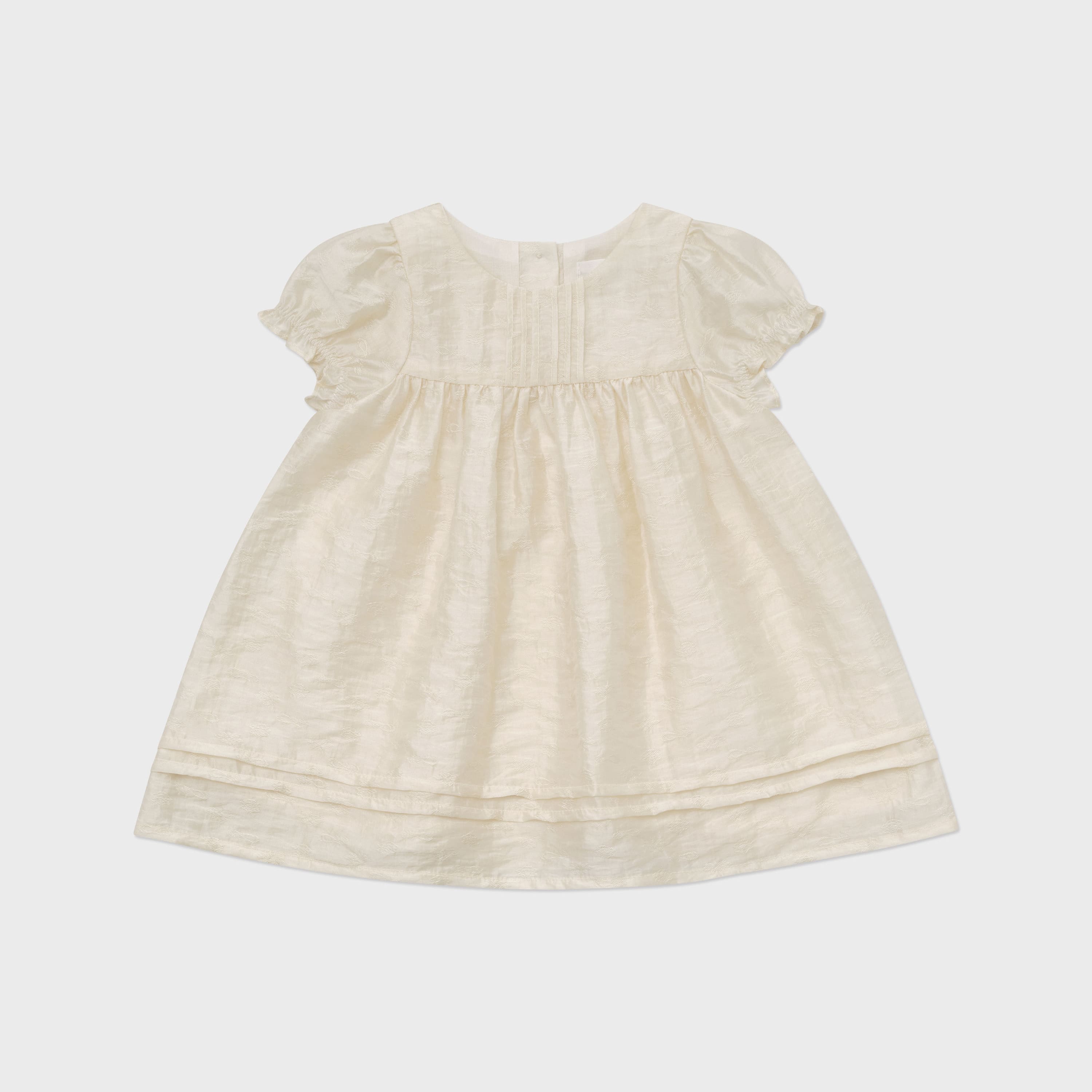 Baby Girls Beige Jacquard Dress