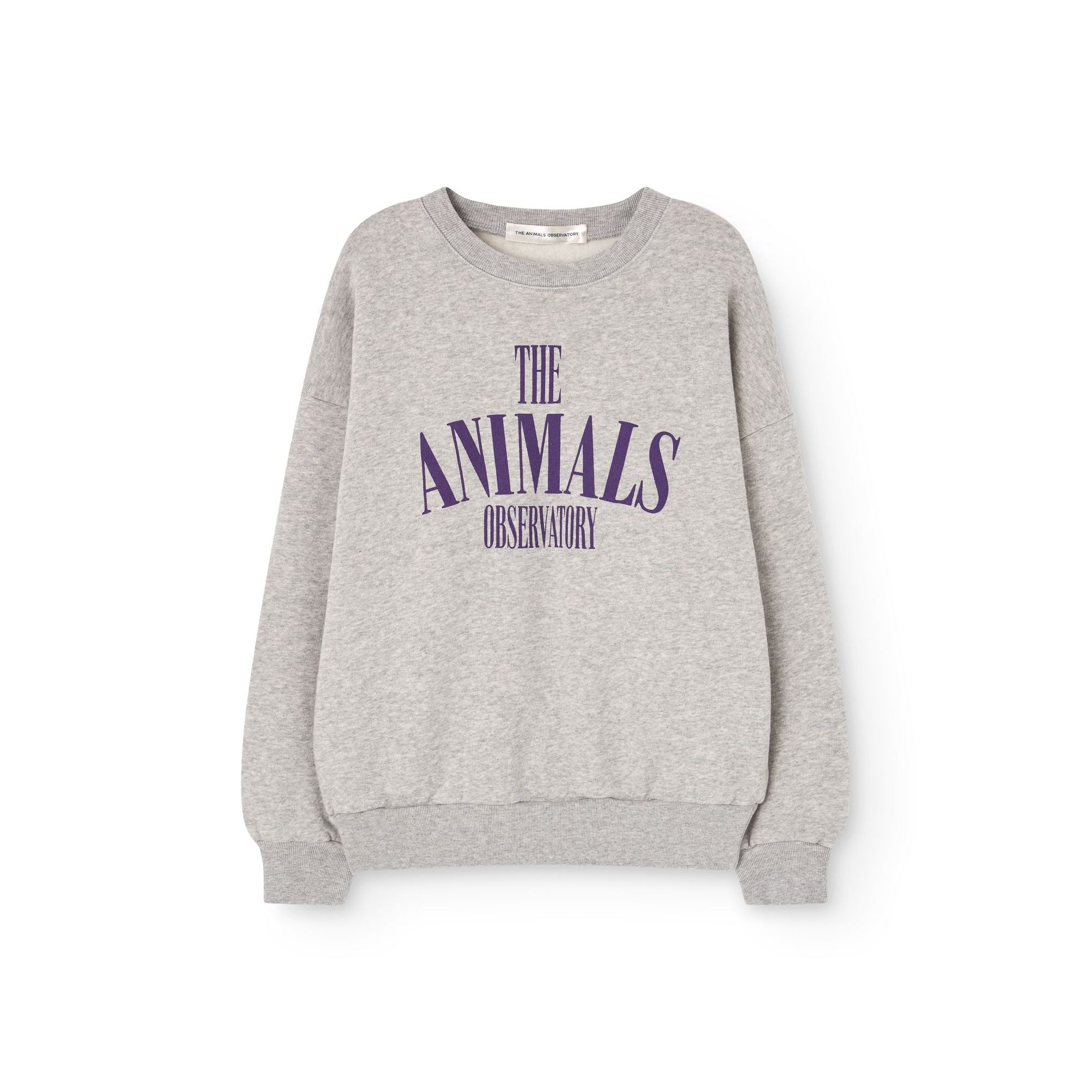 Sweat-shirt en coton gris clair à logo pour garçons et filles
