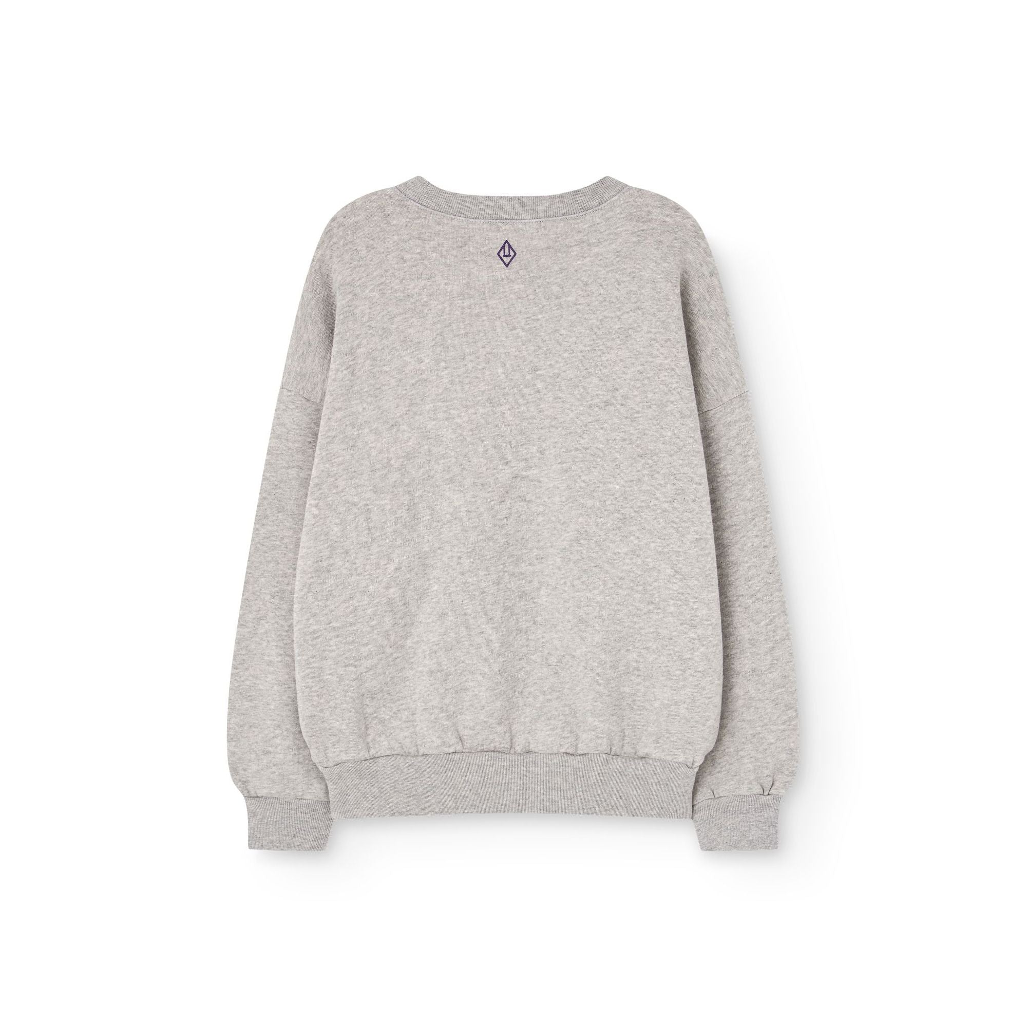 Sweat-shirt en coton gris clair à logo pour garçons et filles