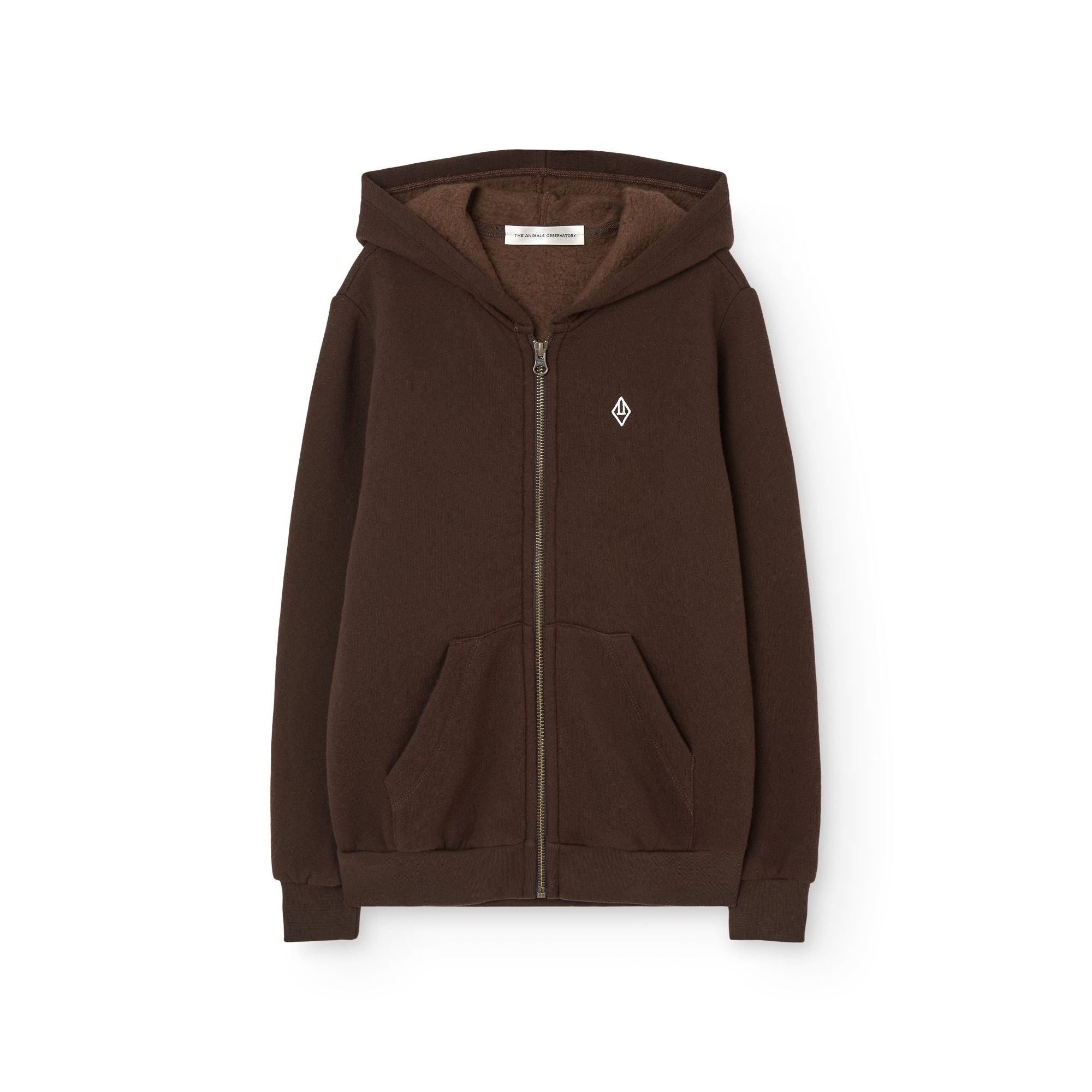 Haut zippé en coton marron pour garçons et filles