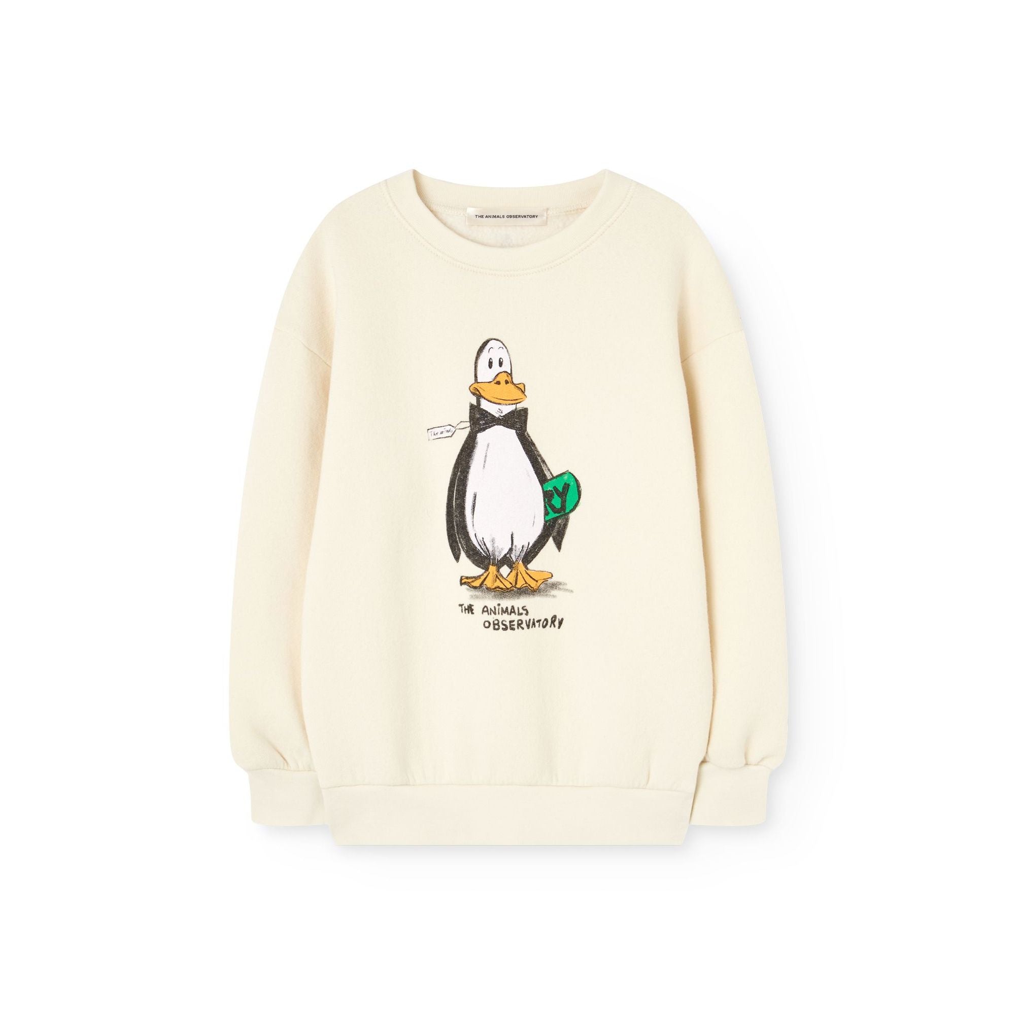 Sweat-shirt en coton imprimé canard blanc pour garçons et filles