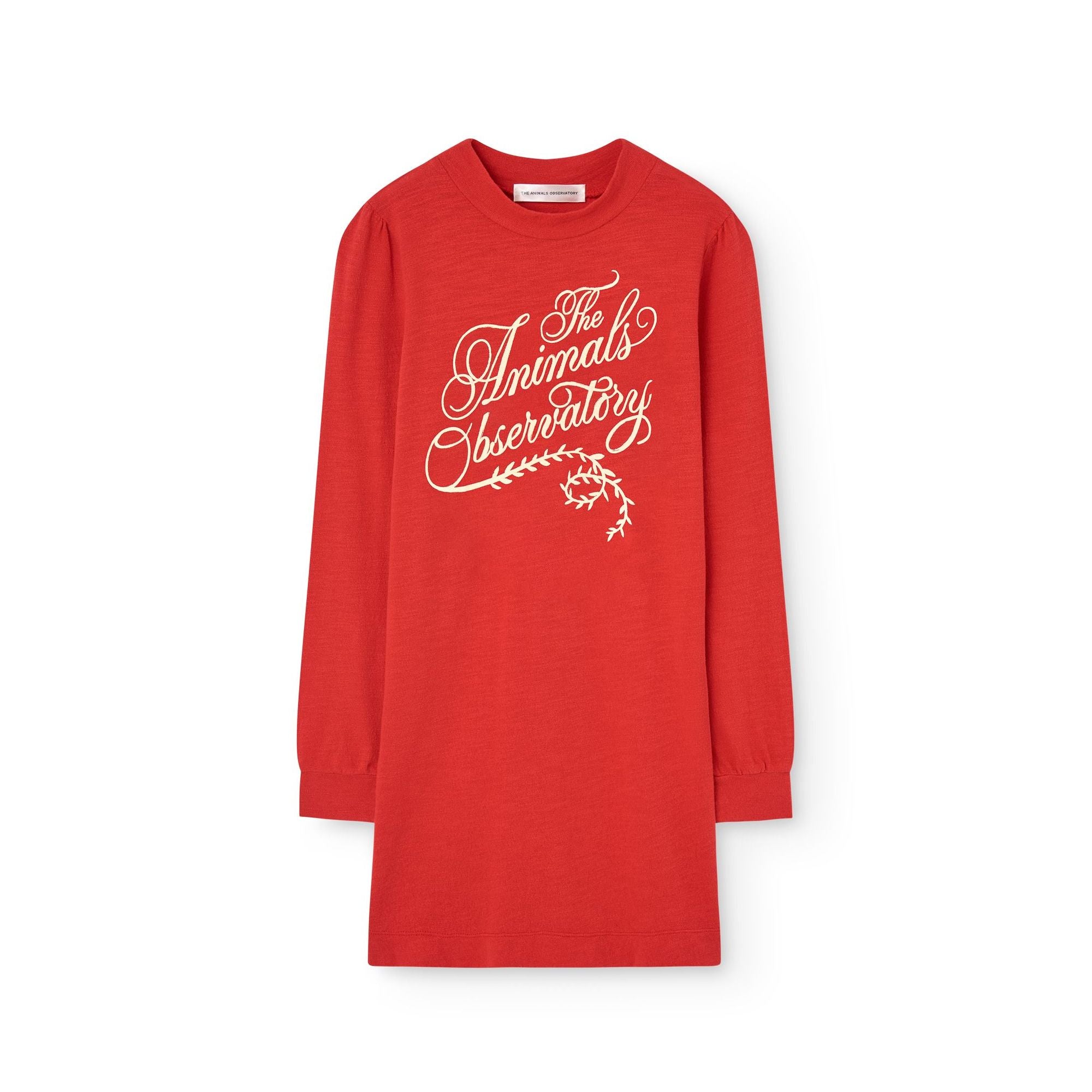 Robe en Coton Rouge à Logo Fille