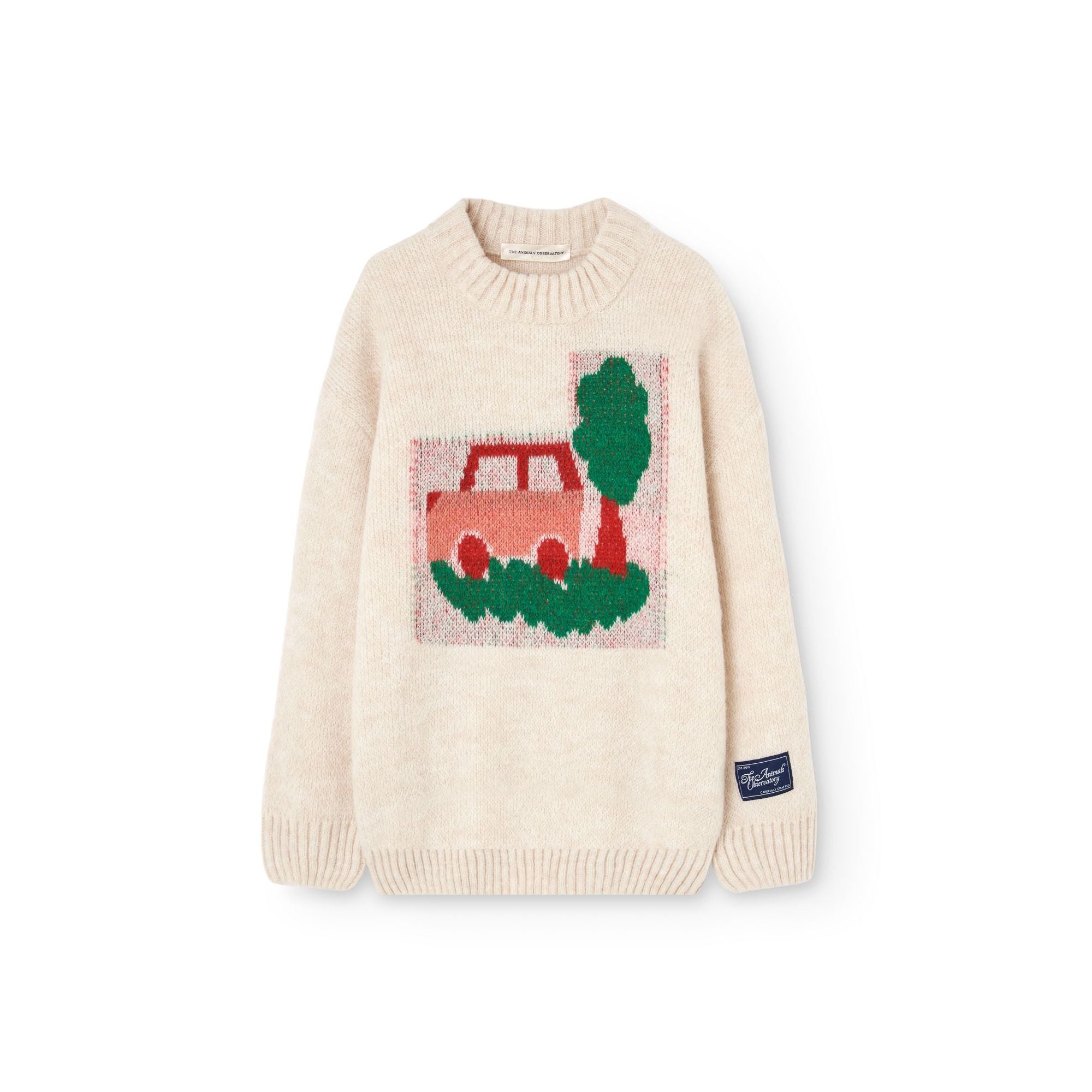 Pull en maille jacquard blanc pour garçons et filles