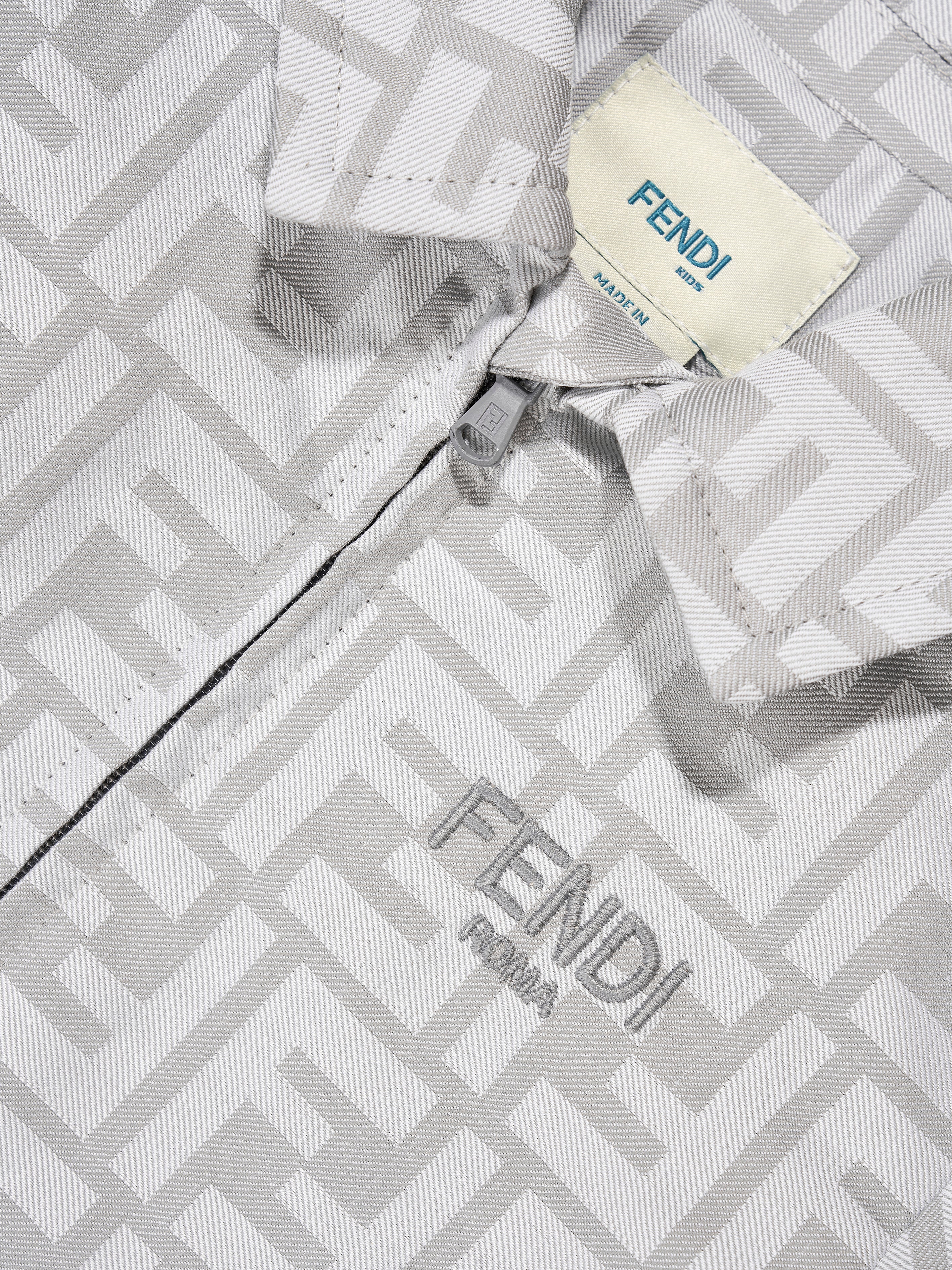 Baby Boys FF Logo Bomber Jacket in Grey