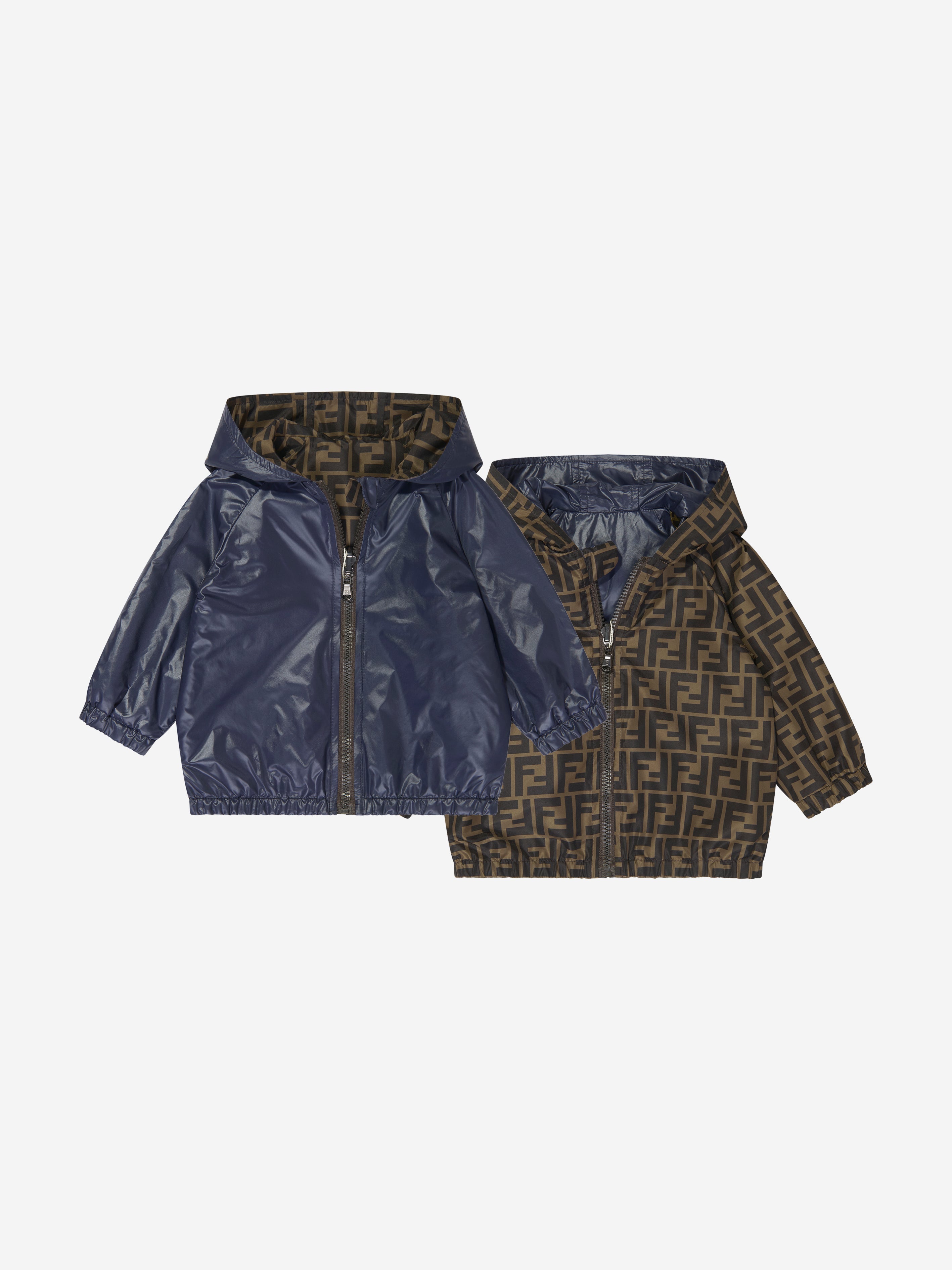 Baby Boys Reversible FF K-Way Jacket in Blue