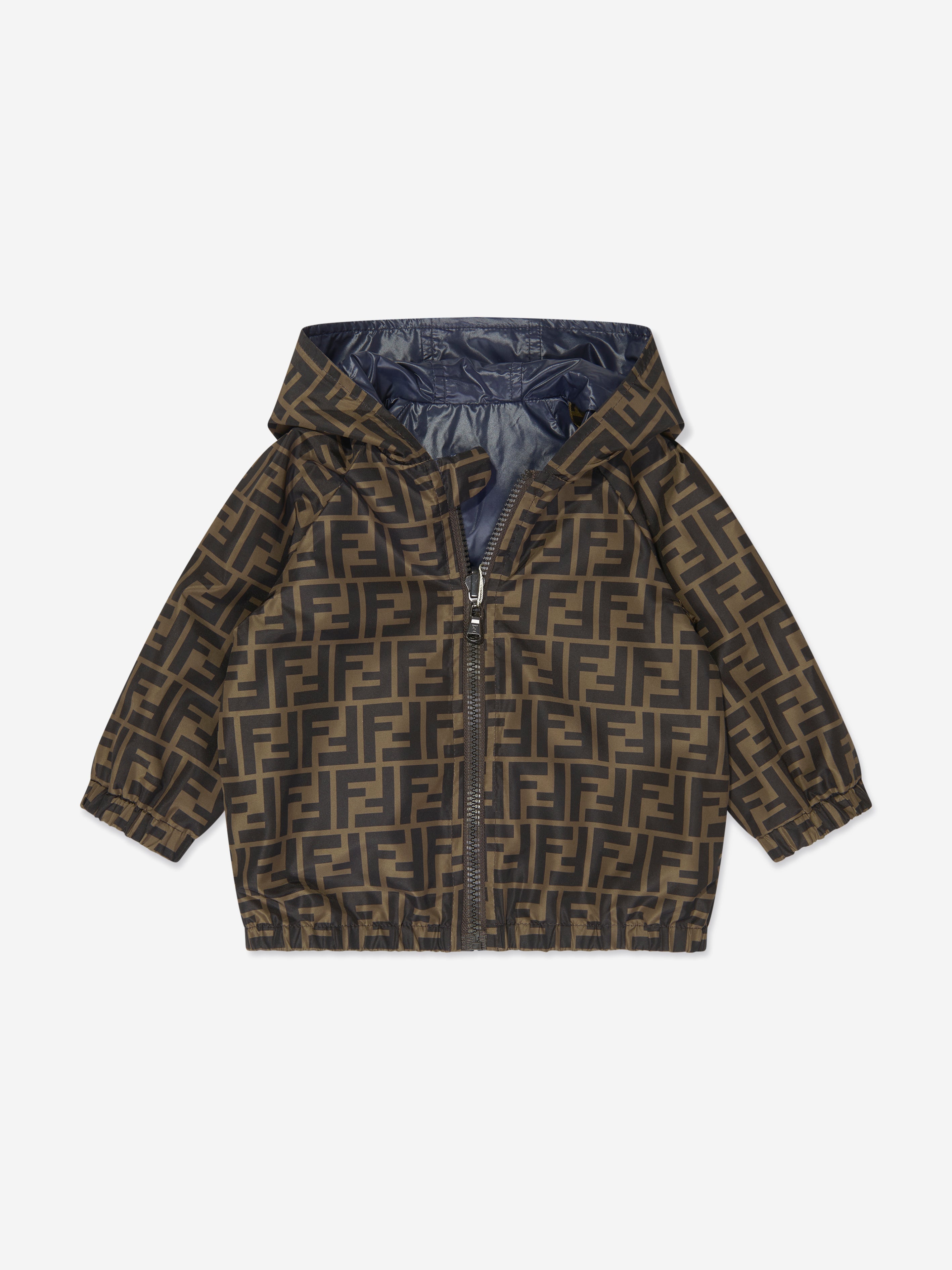 Baby Boys Reversible FF K-Way Jacket in Blue