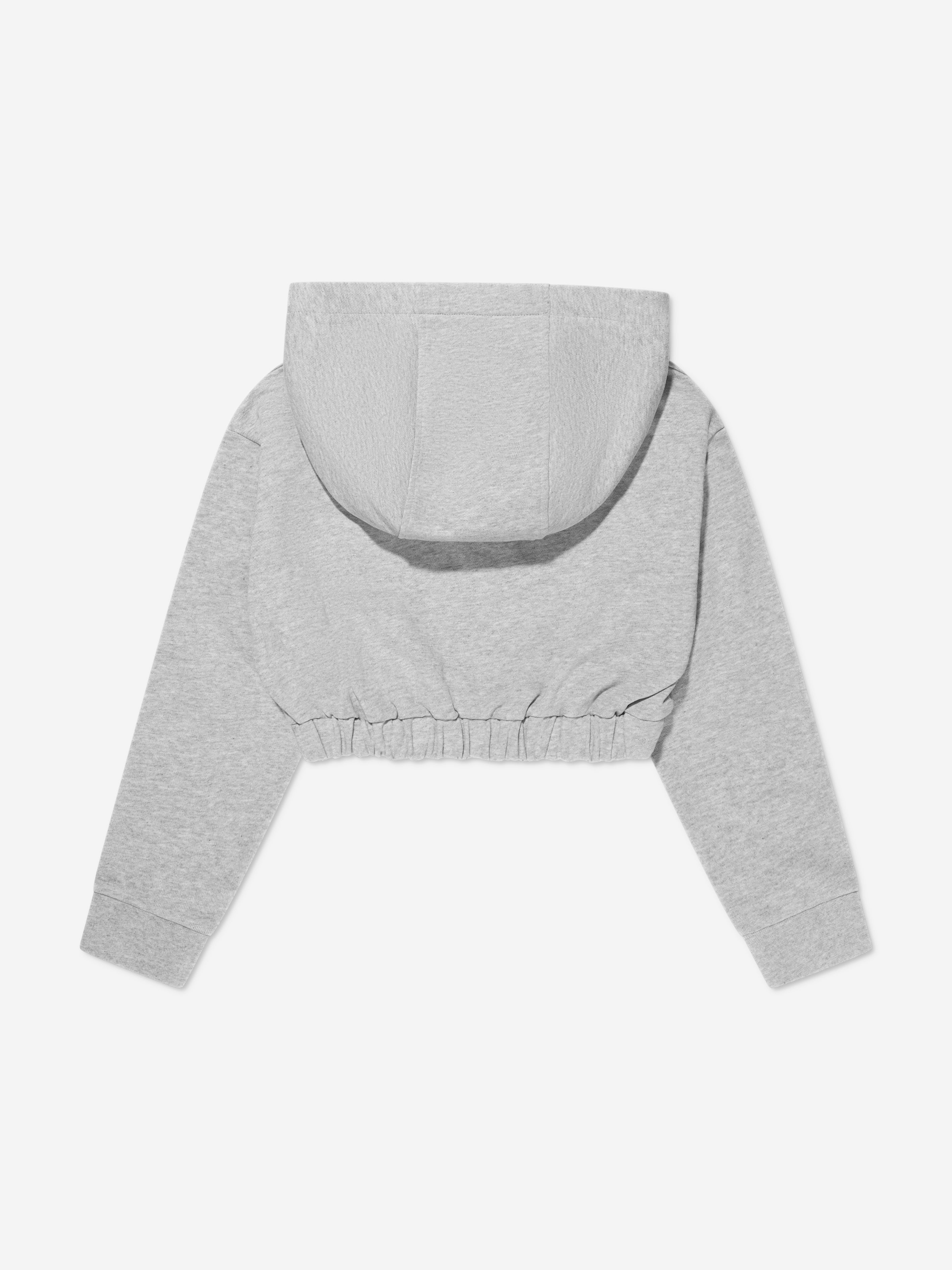 Girls Logo Cropped Hoodie in Grey