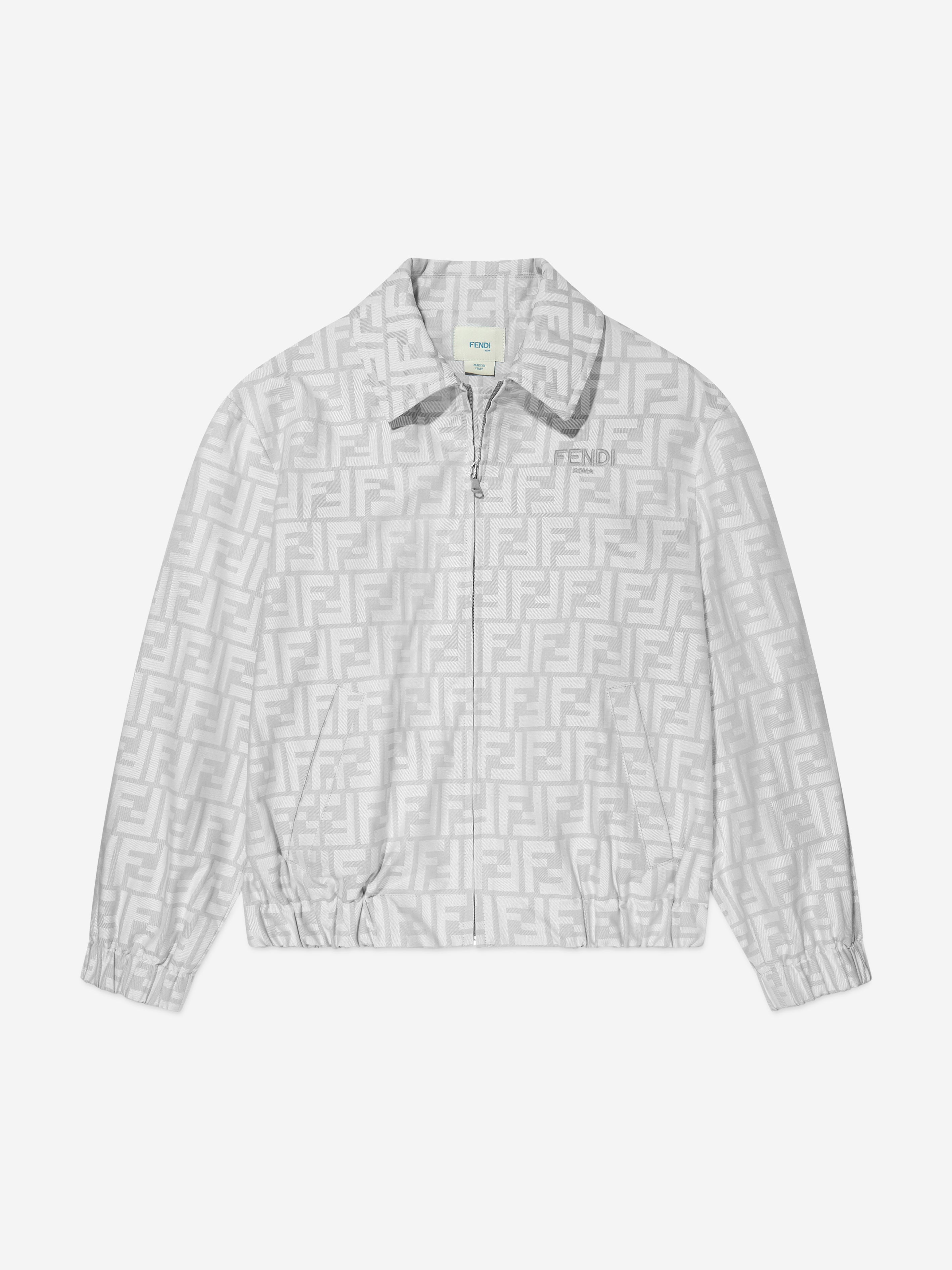 Boys FF Logo Bomber Jacket in Grey