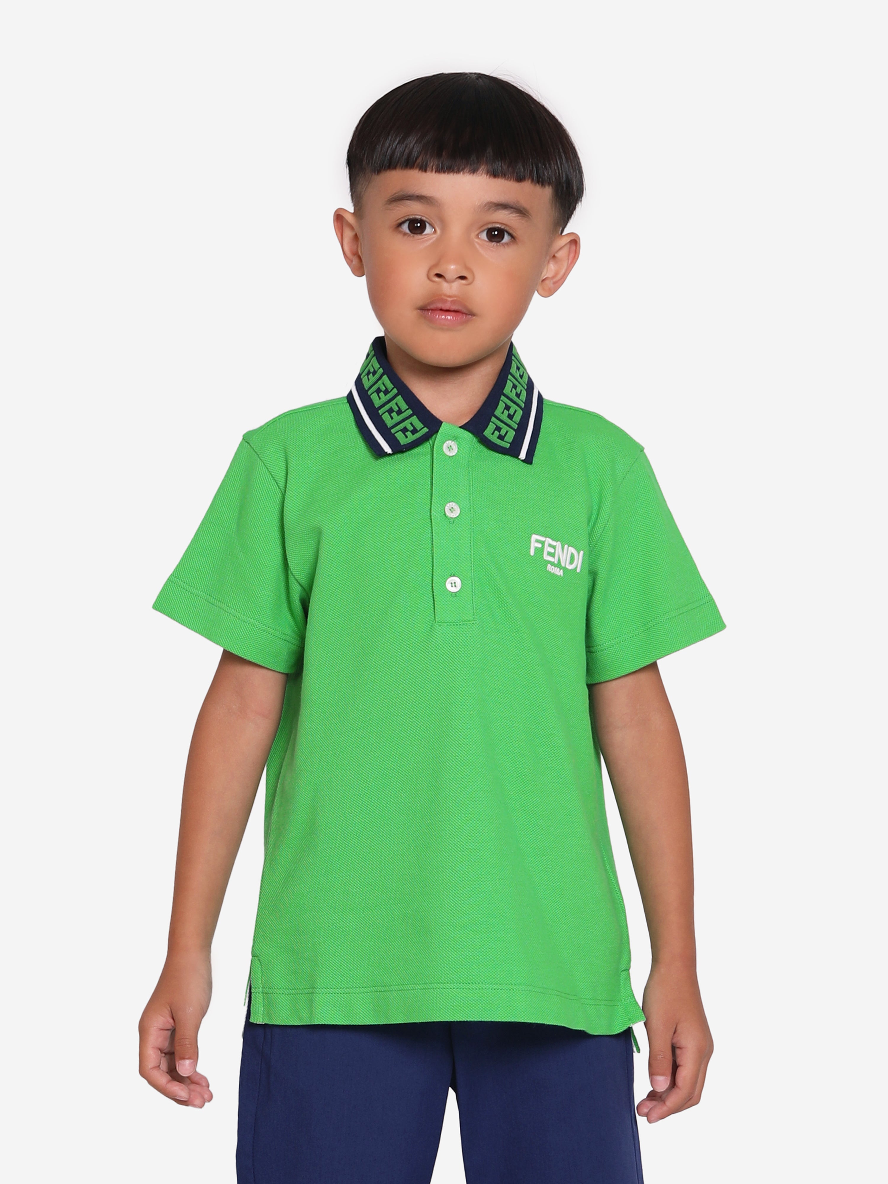 Boys Logo Polo Shirt in Green