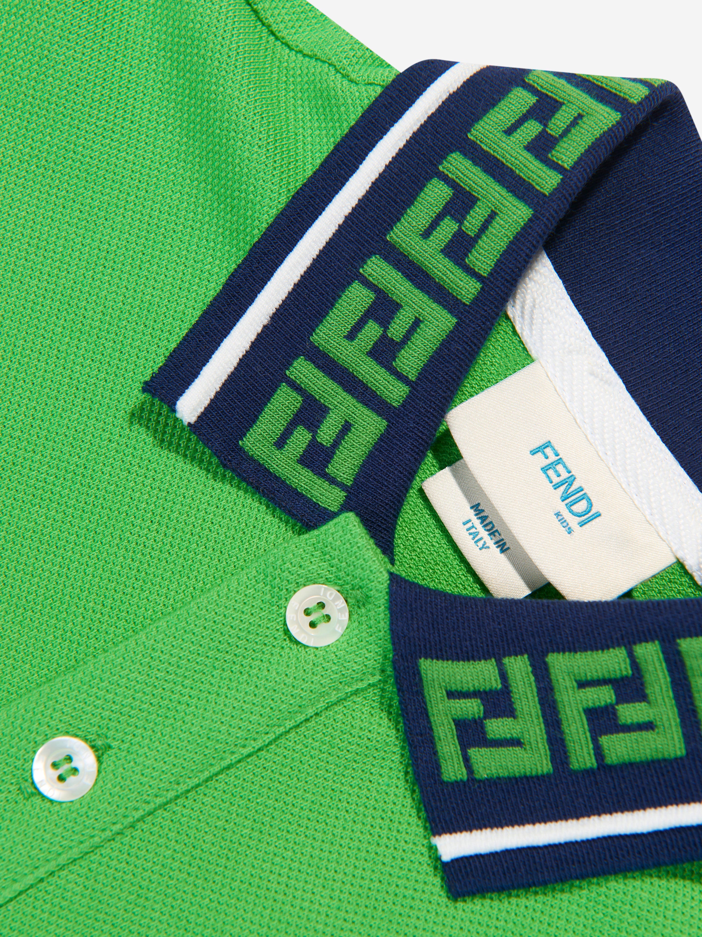Boys Logo Polo Shirt in Green